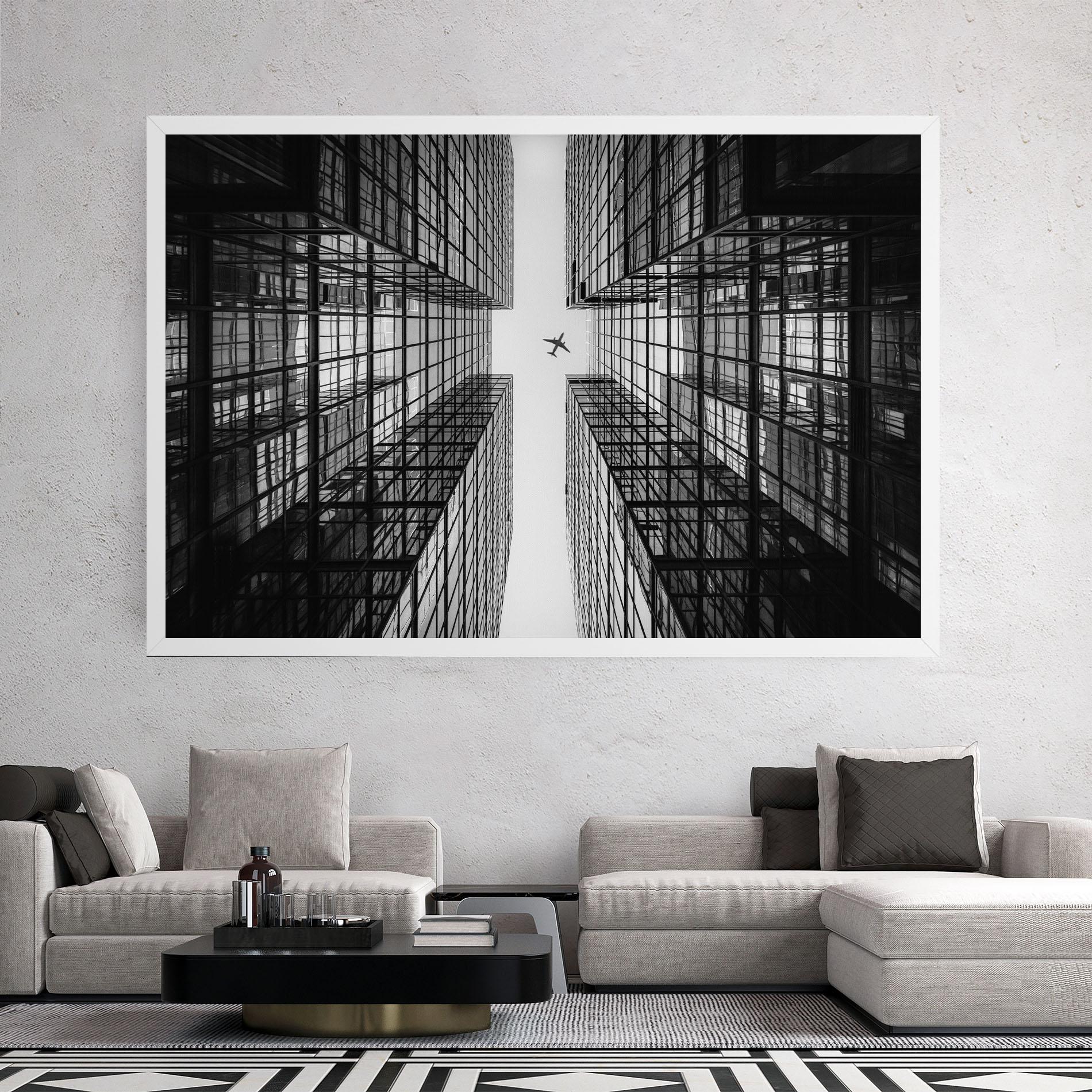 Картина на платно Plane Grey Building mockup 2