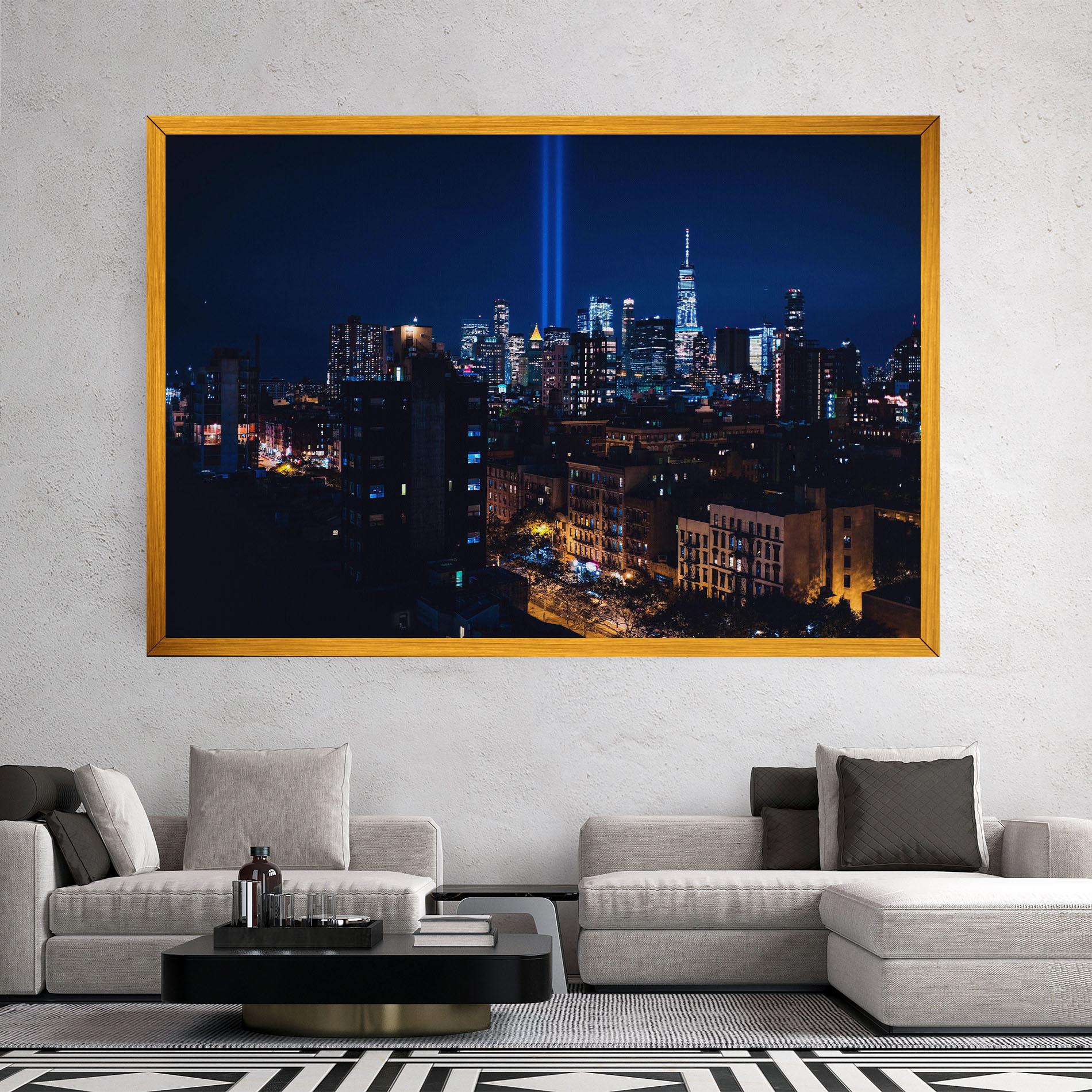 Картина на платно Blue Light City mockup 2