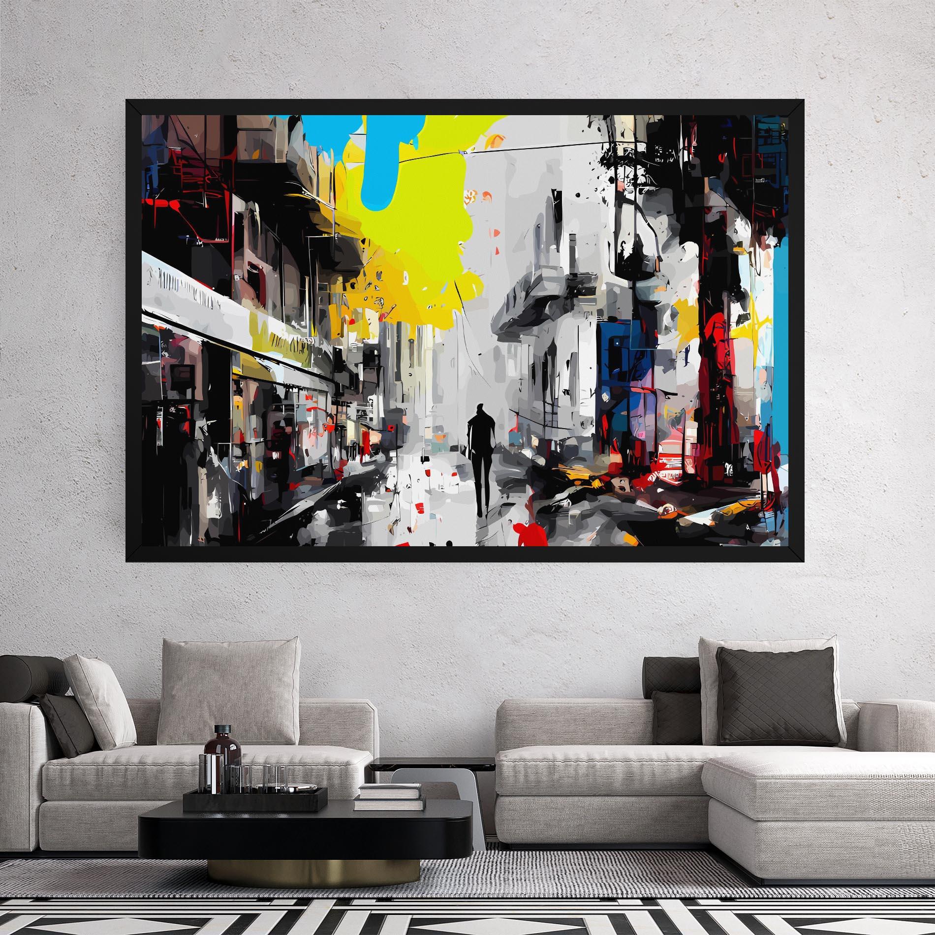 Картина на платно Grunge City Art mockup 2