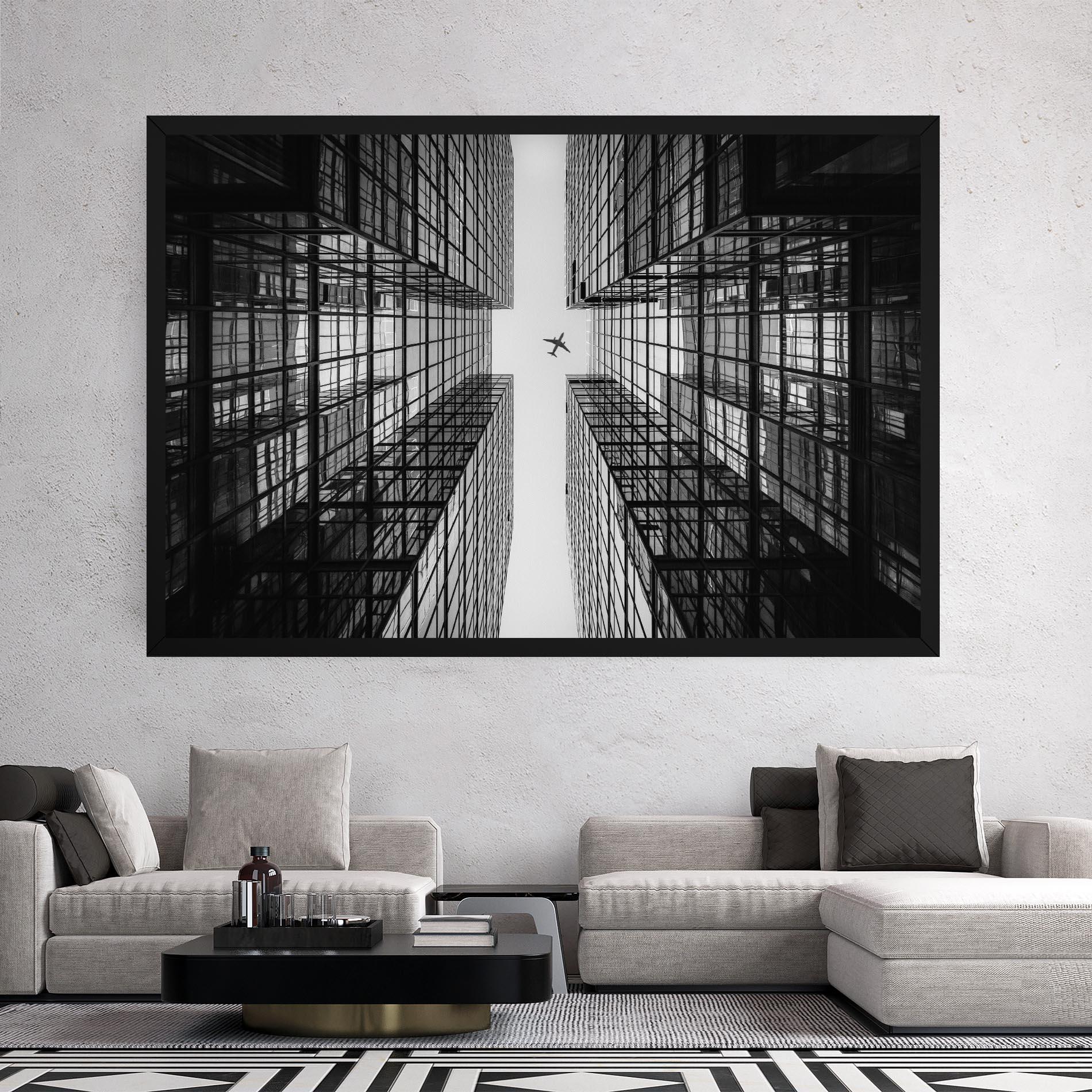Картина на платно Plane Grey Building mockup 2