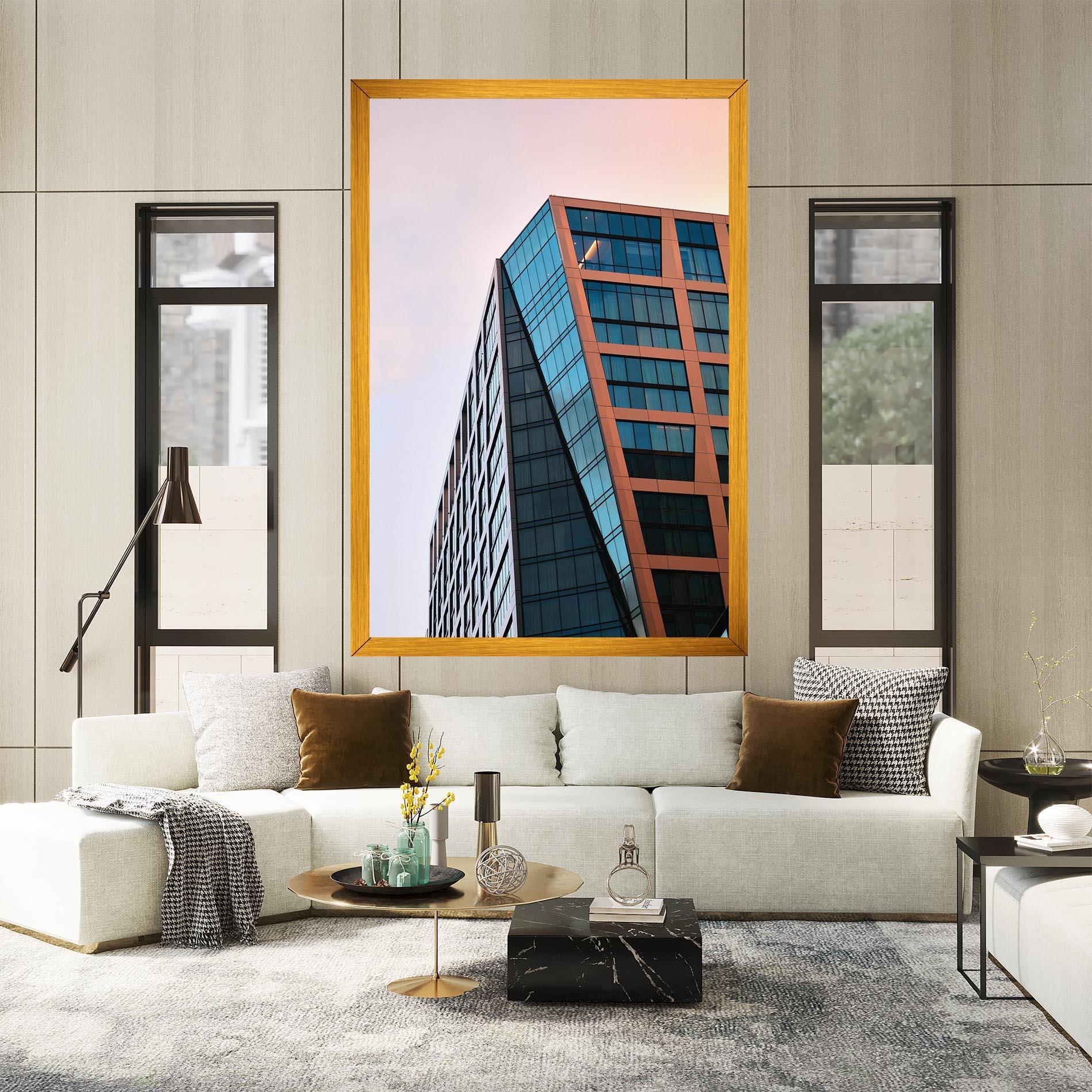 Картина на платно Blue Glass Building mockup 2