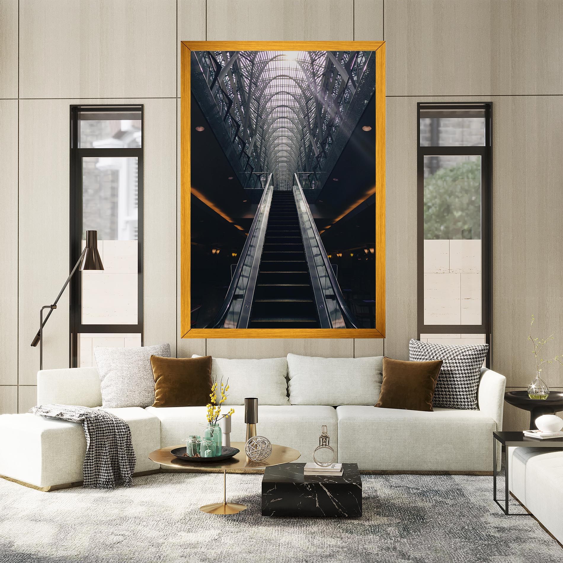 Grey Stairs Building mockup 2