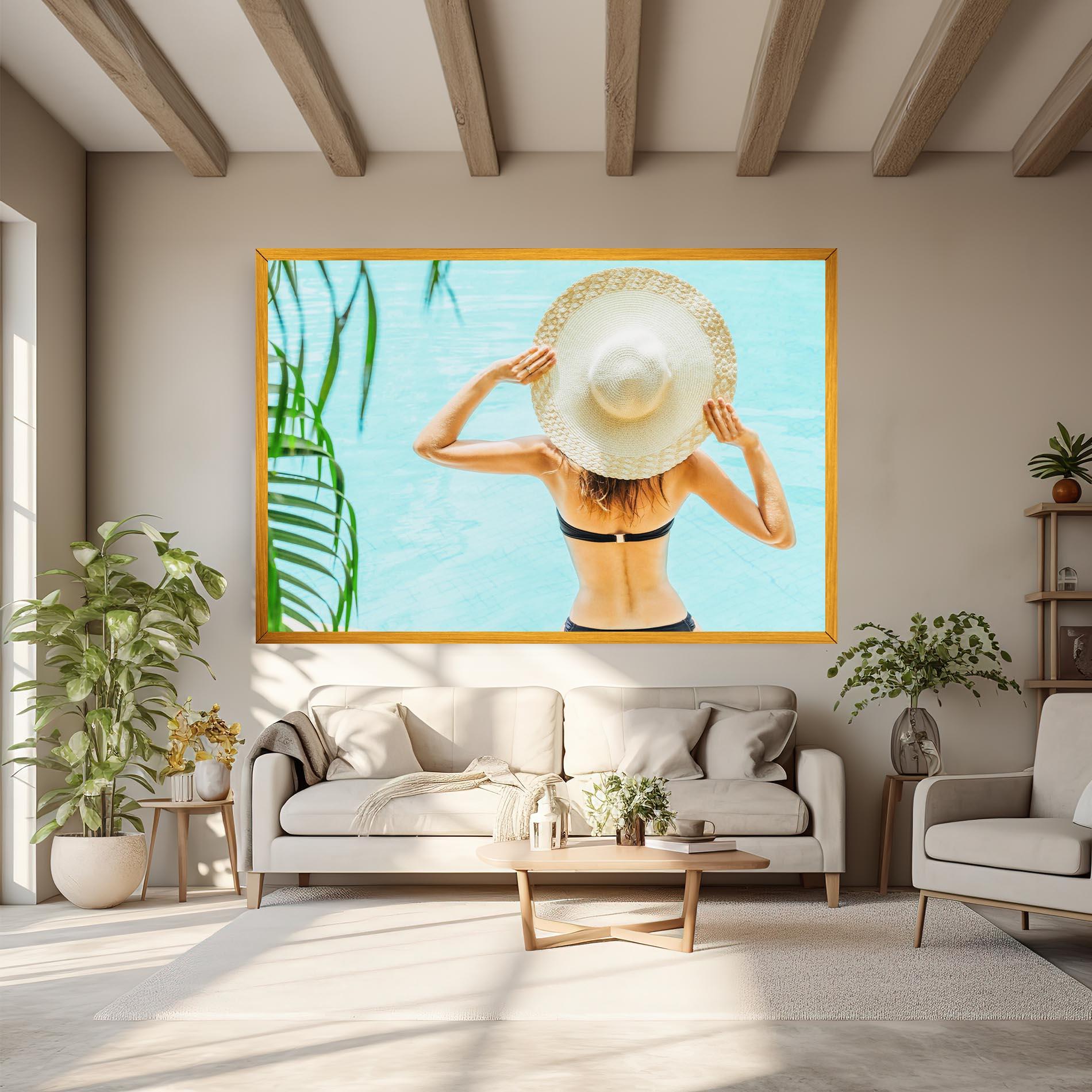 Картина на платно Enjoying Swimming Pool mockup 6