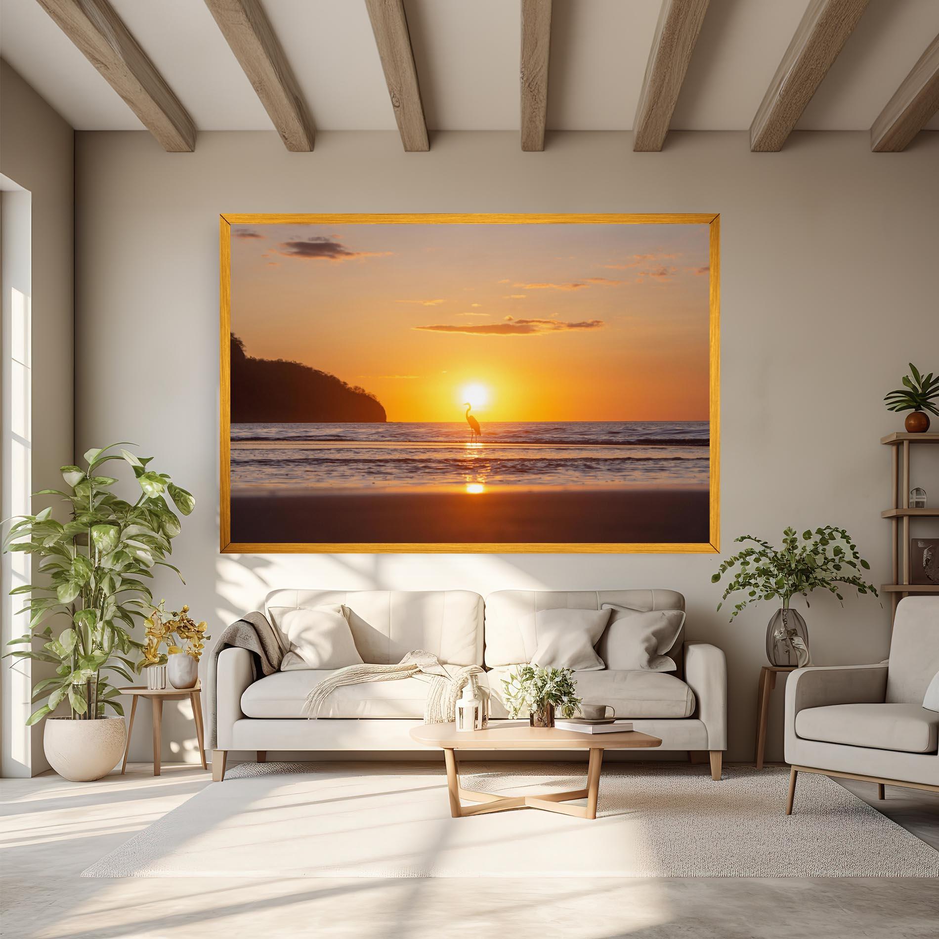 Картина на платно Sunset Bird Silhouette mockup 6