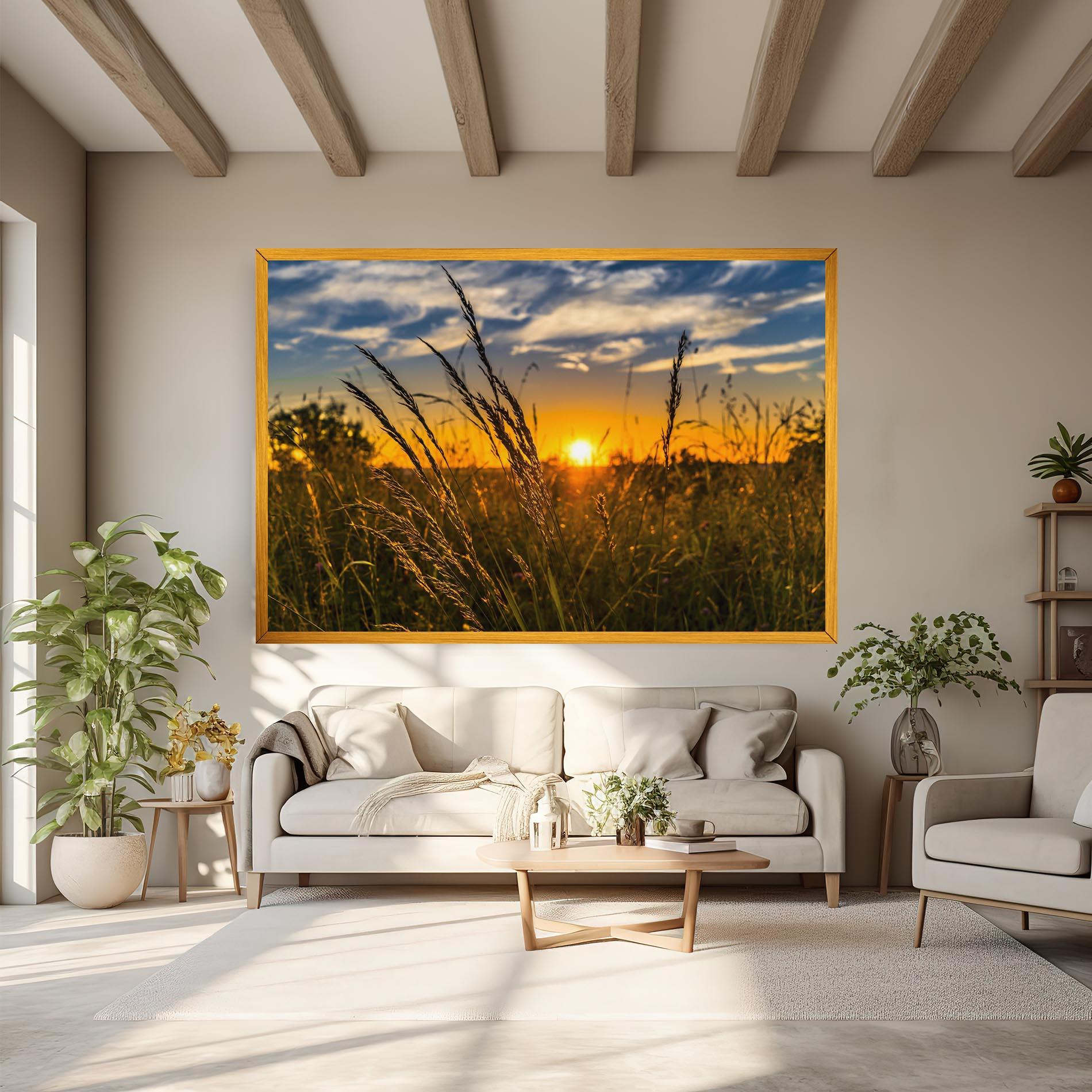 Картина на платно Wheat Sunset mockup 6