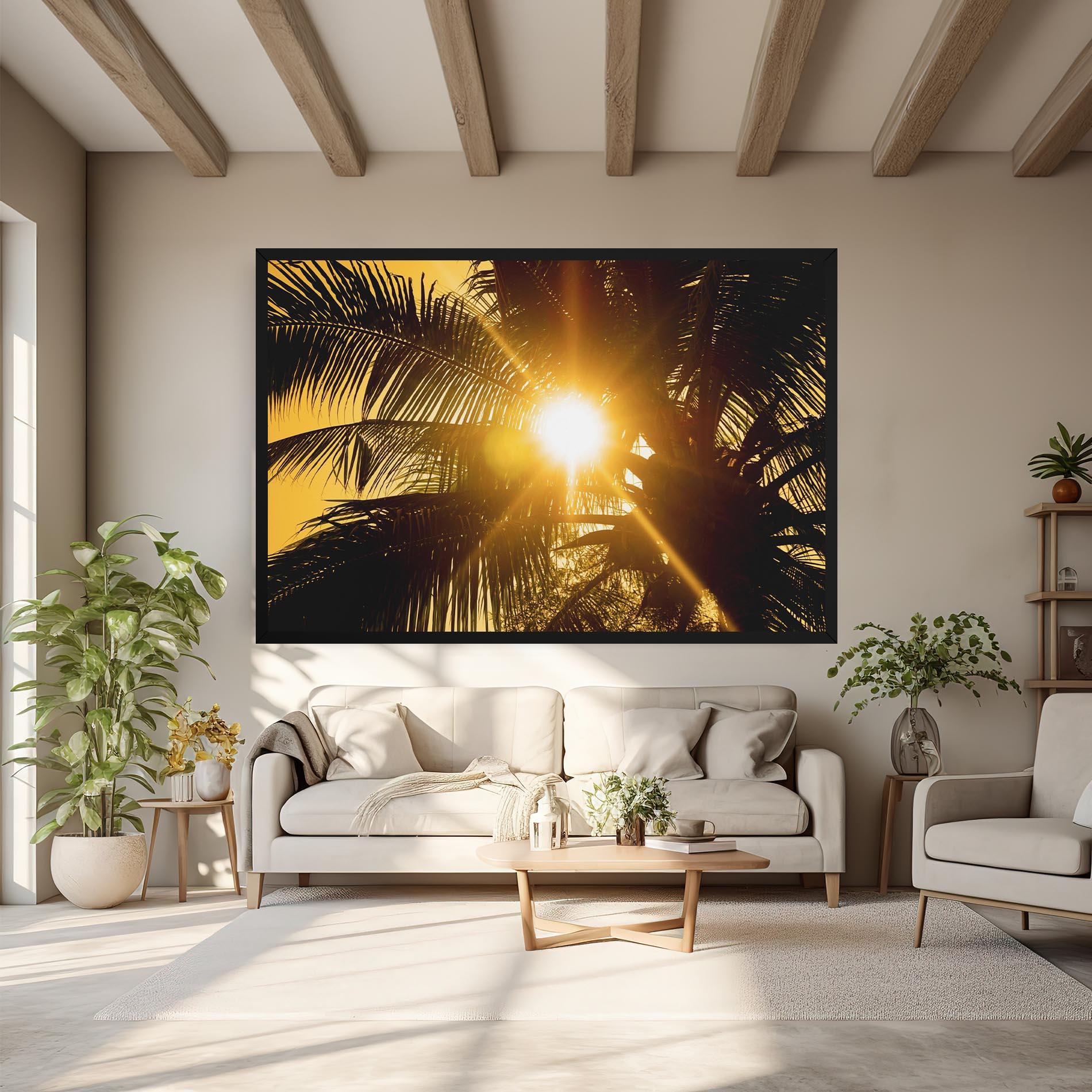 Картина на платно Palm Trees Sun mockup 6