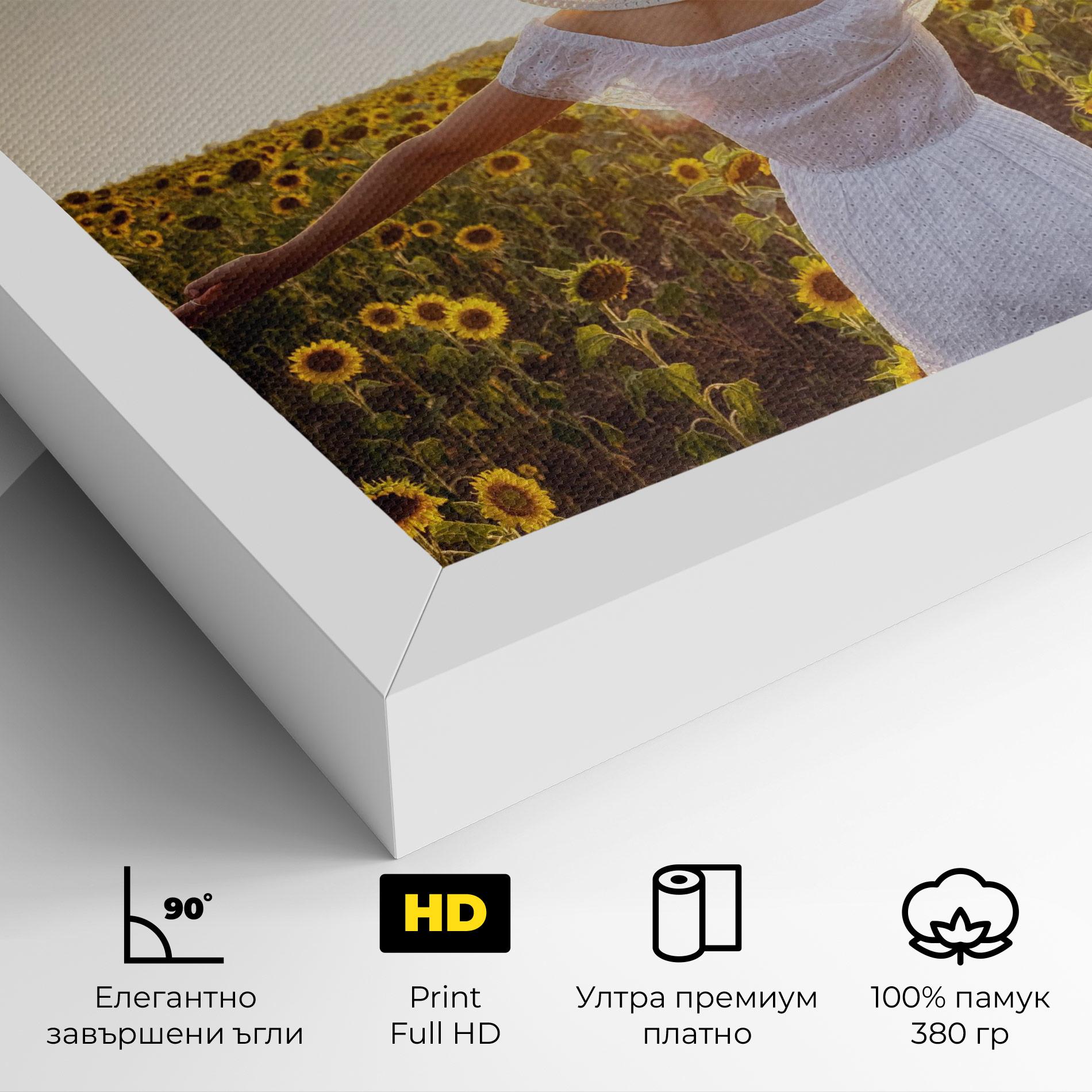 Картина на платно Girl In Nature mockup 4