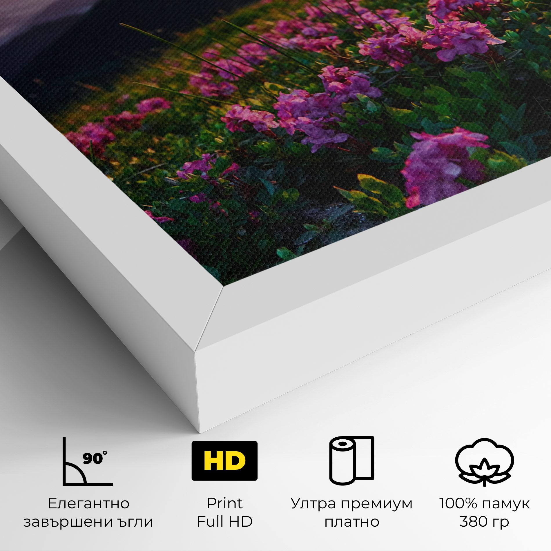 Картина на платно Purple Summer Flowers mockup 4