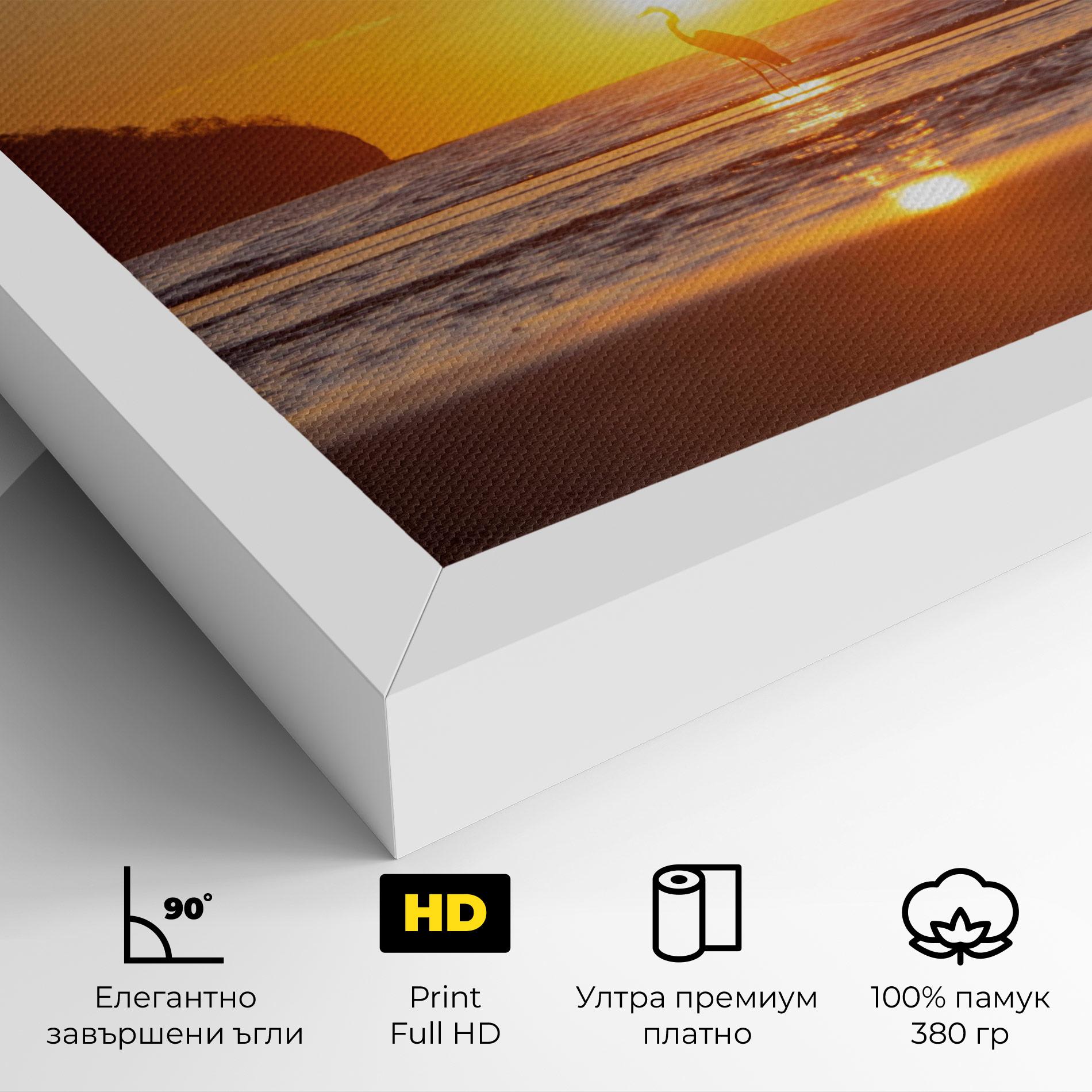 Картина на платно Sunset Bird Silhouette mockup 4