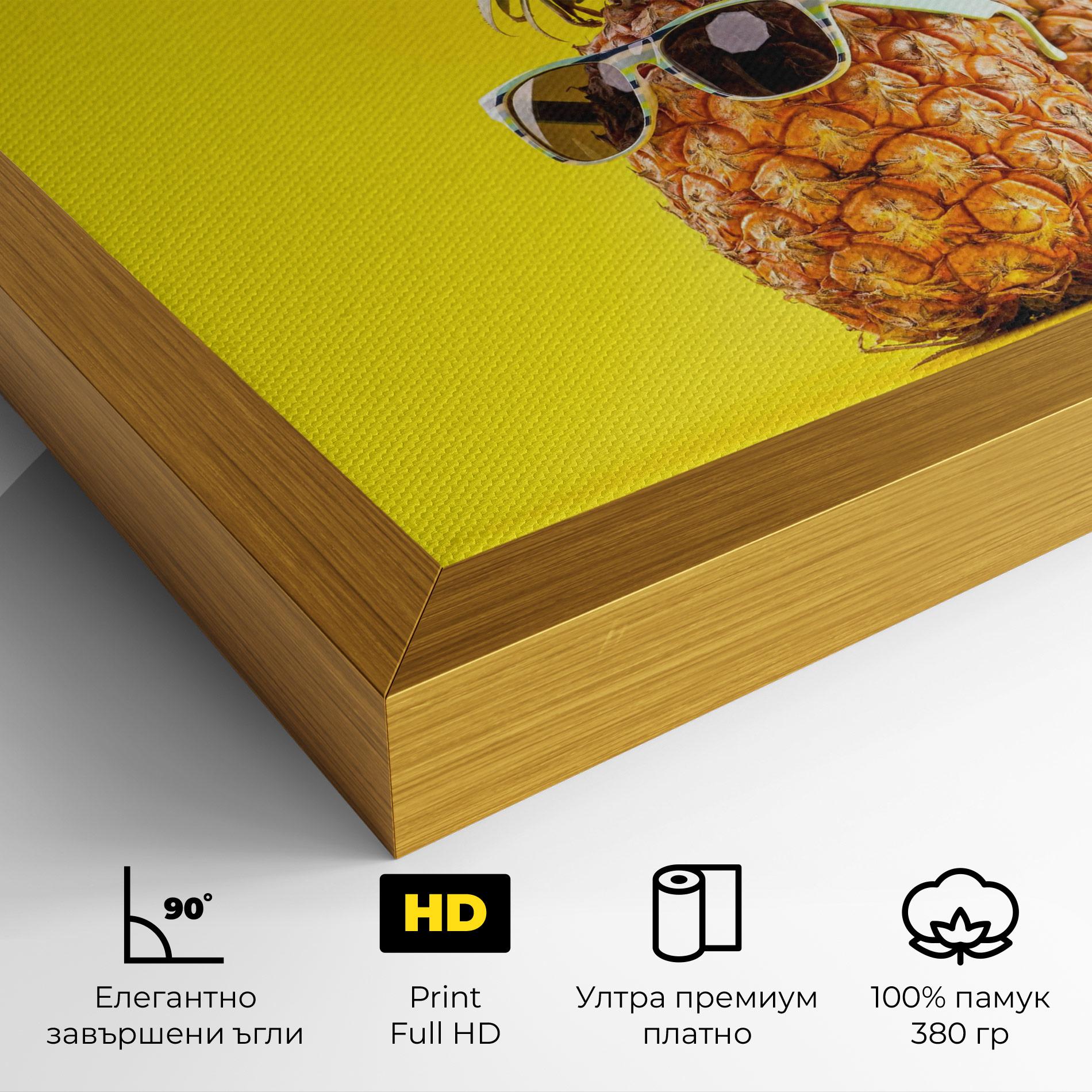 Картина на платно Pineapple Looking Up mockup 4
