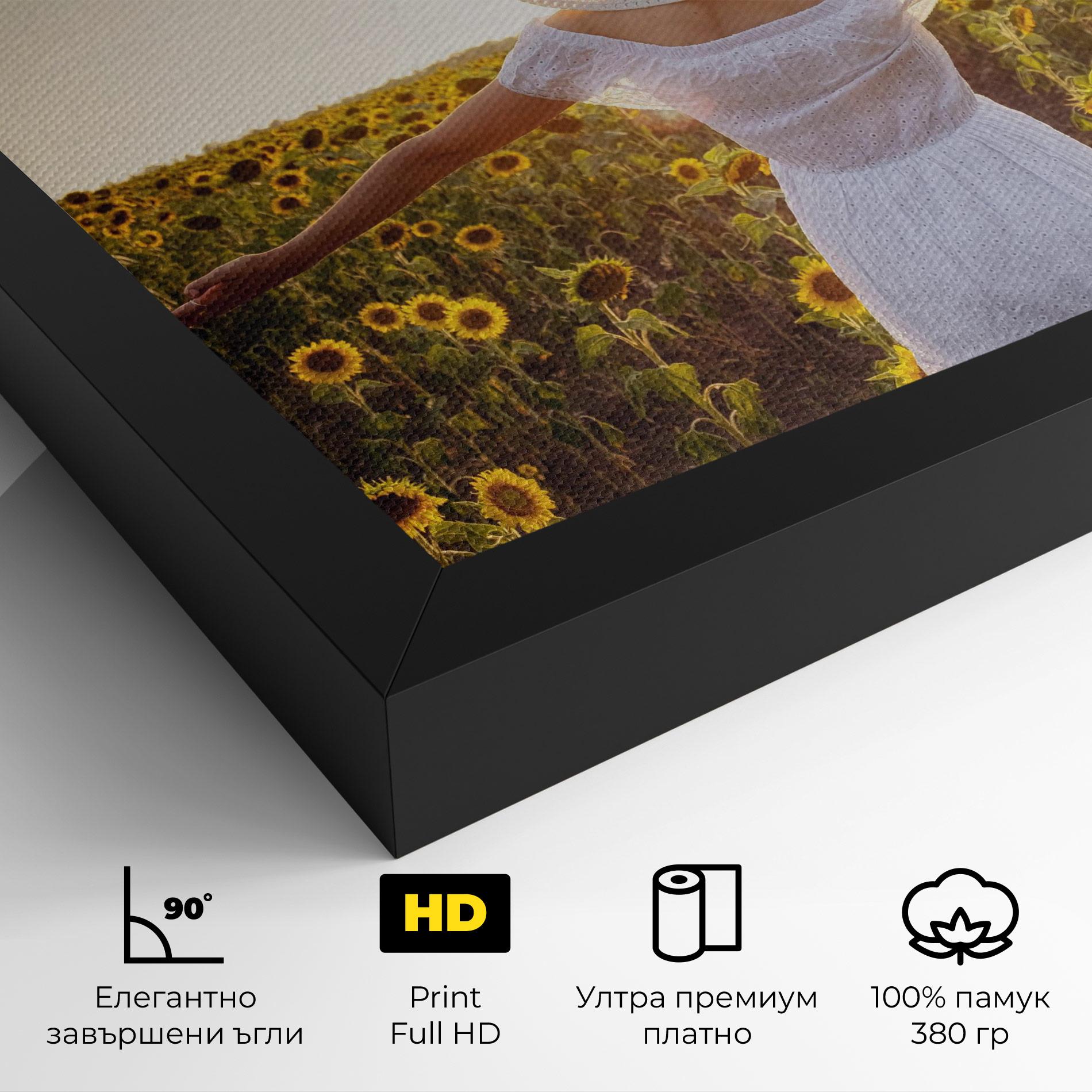 Картина на платно Girl In Nature mockup 4