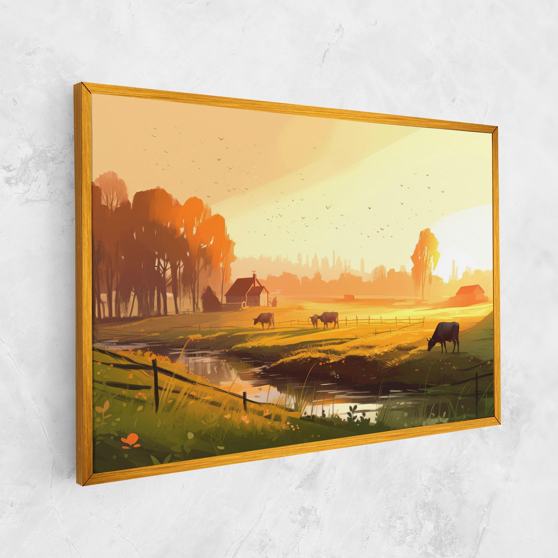 Картина на платно Sunlight Cows mockup 1