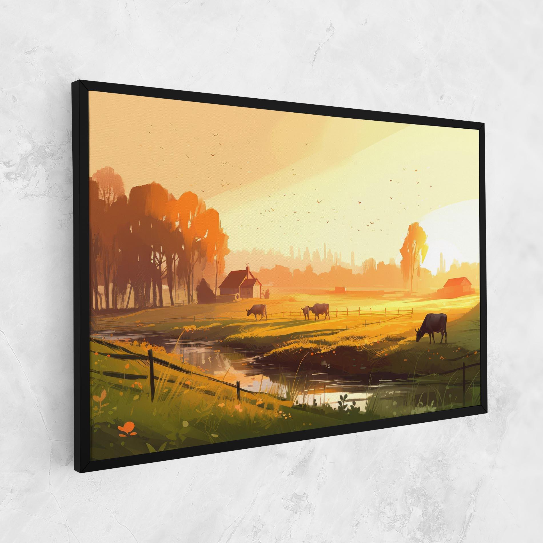 Картина на платно Sunlight Cows mockup 1