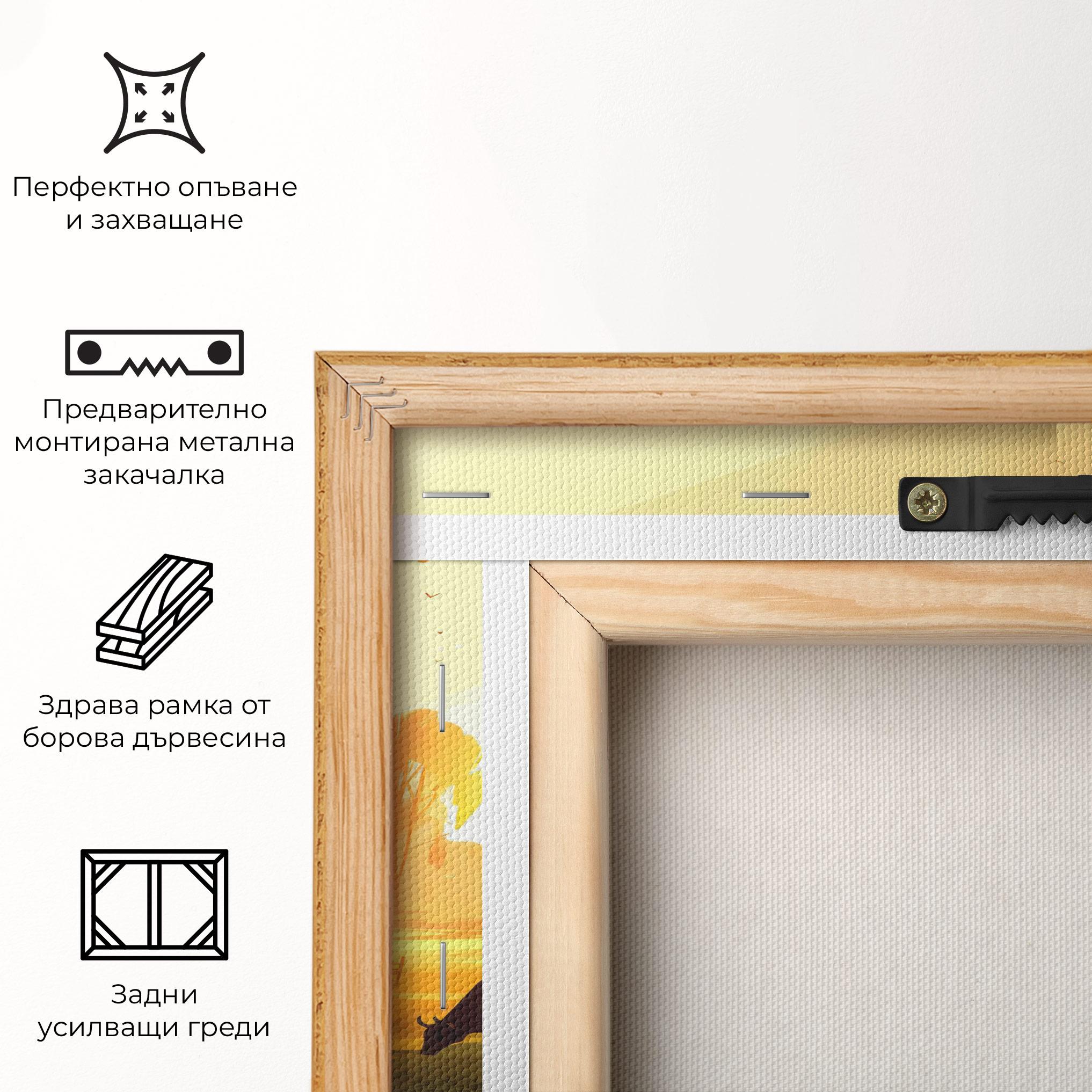 Картина на платно Sunlight Cows mockup 5