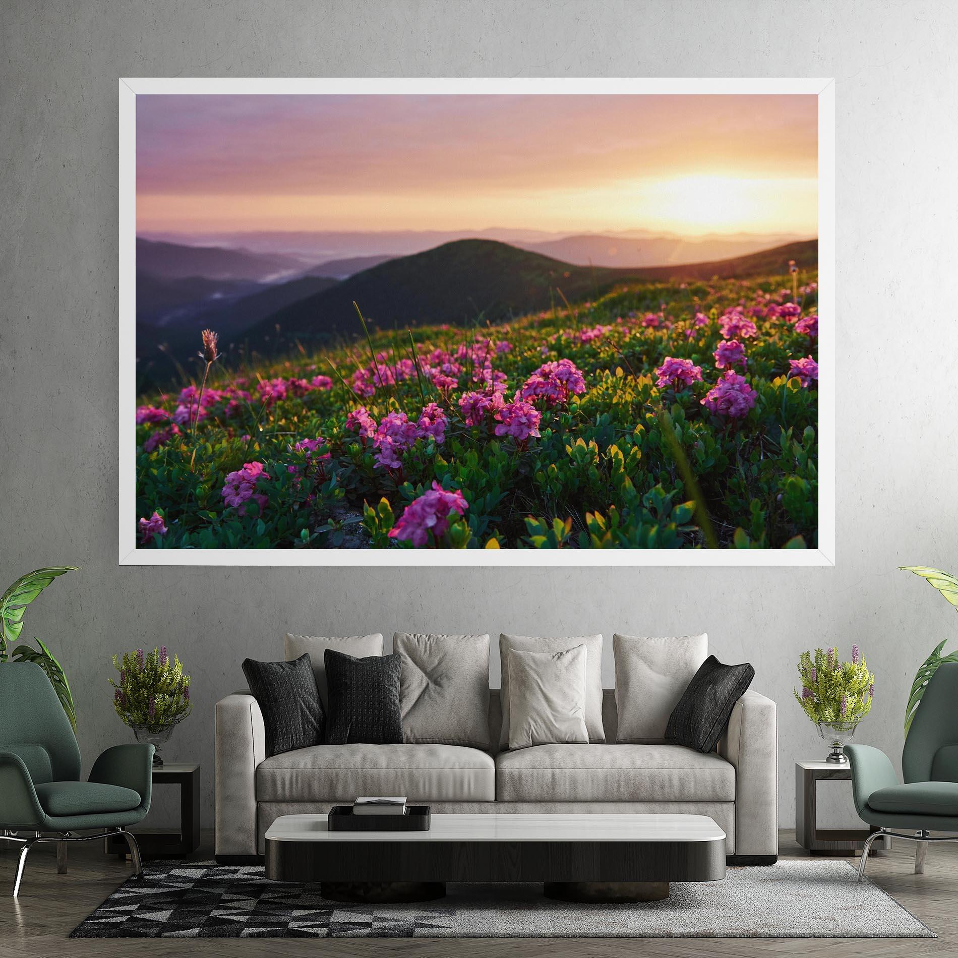 Картина на платно Purple Summer Flowers mockup 7