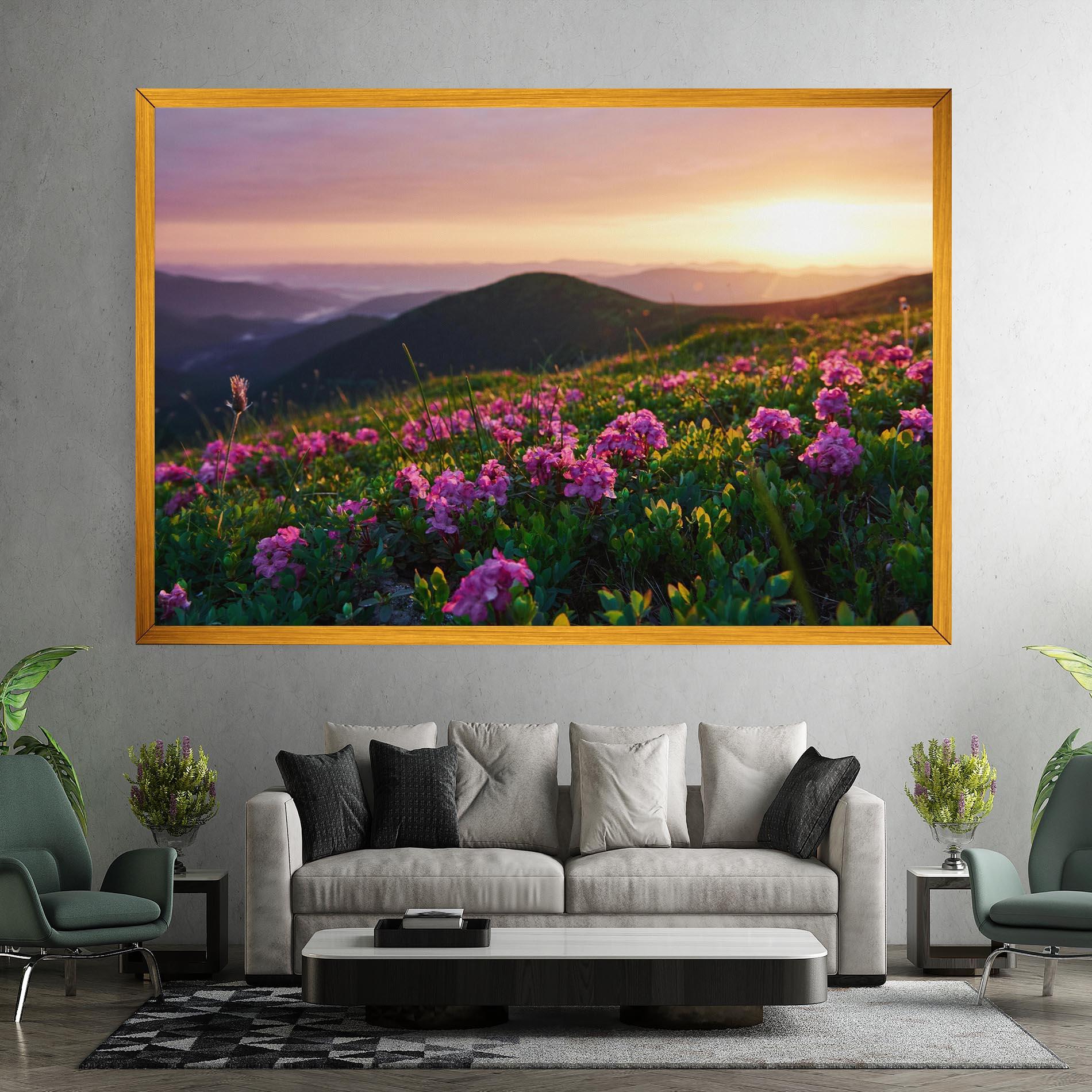 Картина на платно Purple Summer Flowers mockup 7