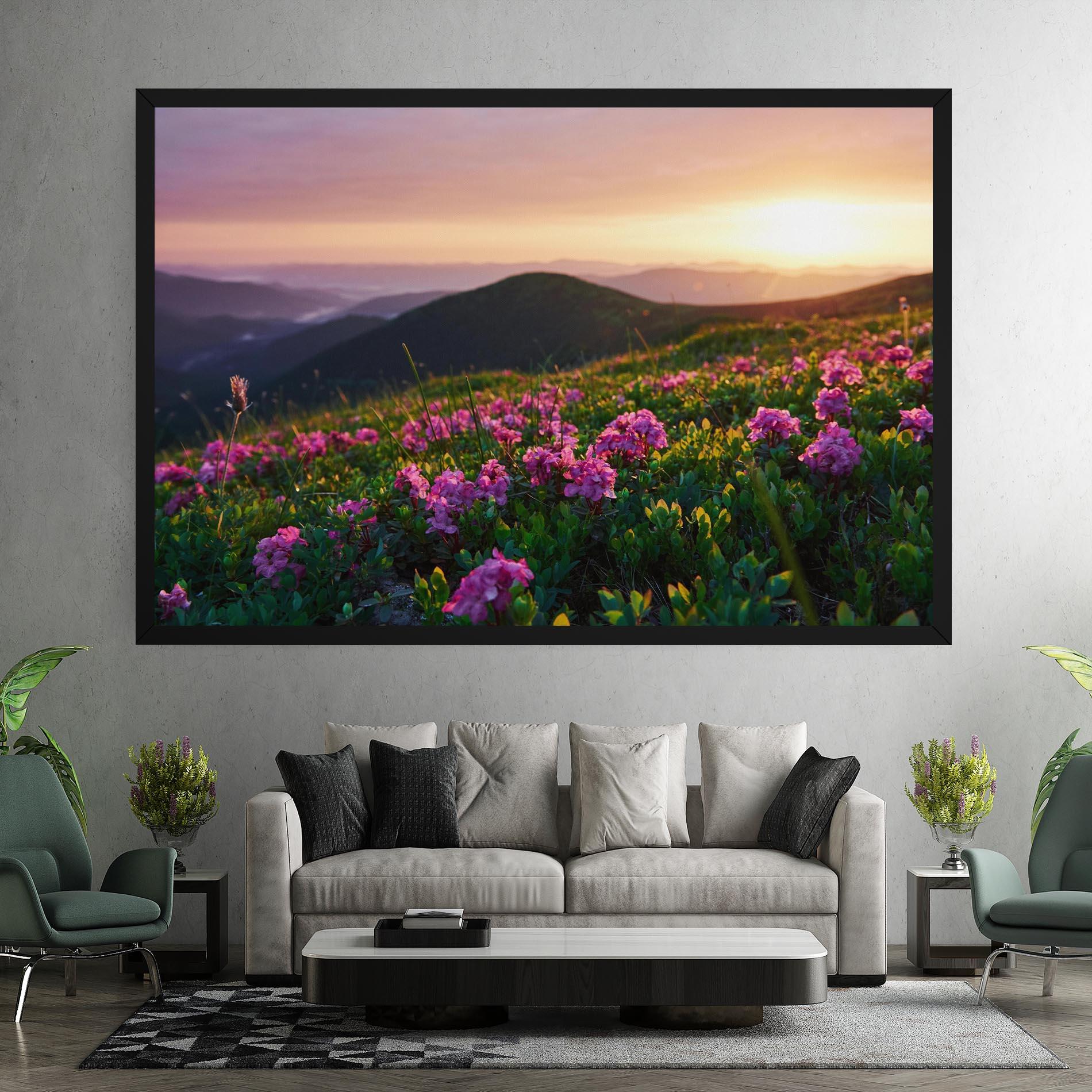 Картина на платно Purple Summer Flowers mockup 7