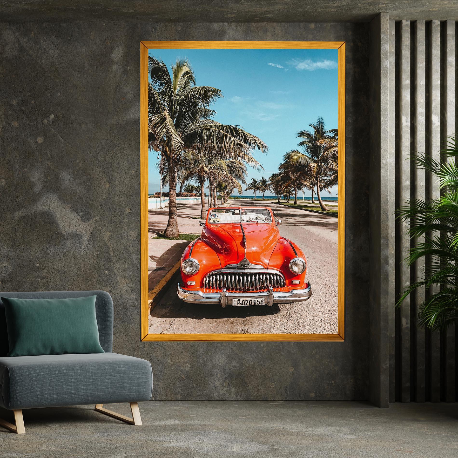 Картина на платно Red Summer Car mockup 7