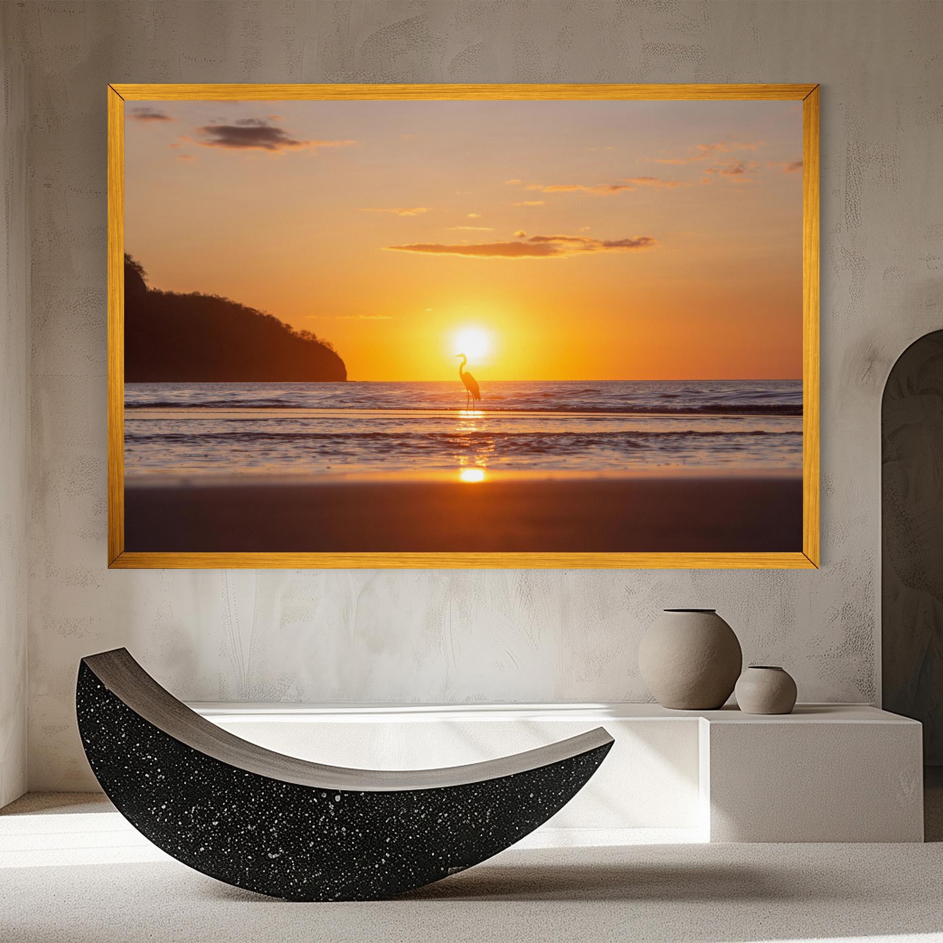 Картина на платно Sunset Bird Silhouette mockup 8