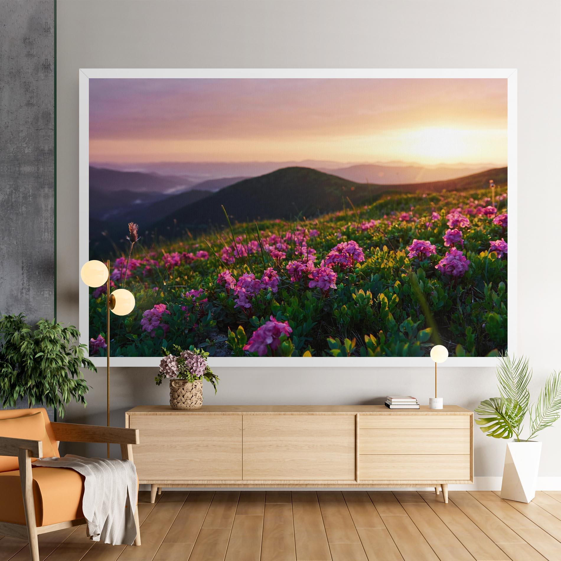 Картина на платно Purple Summer Flowers mockup 9