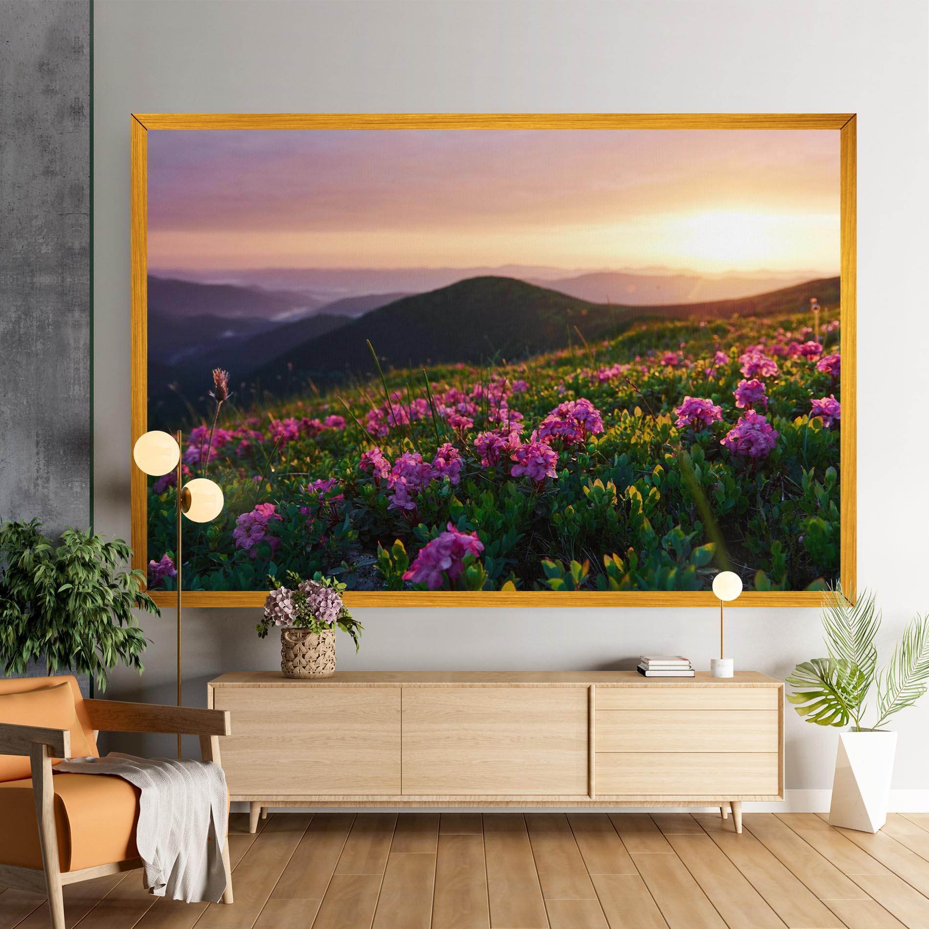 Картина на платно Purple Summer Flowers mockup 9