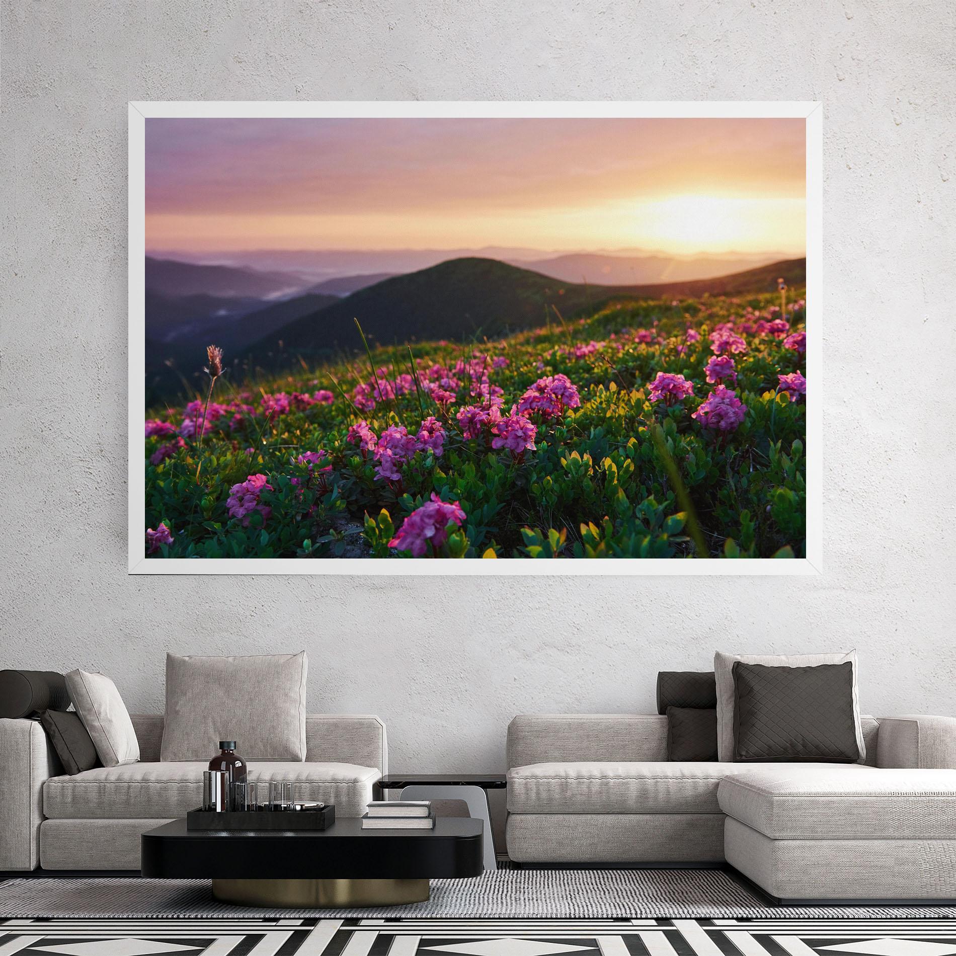Картина на платно Purple Summer Flowers mockup 2