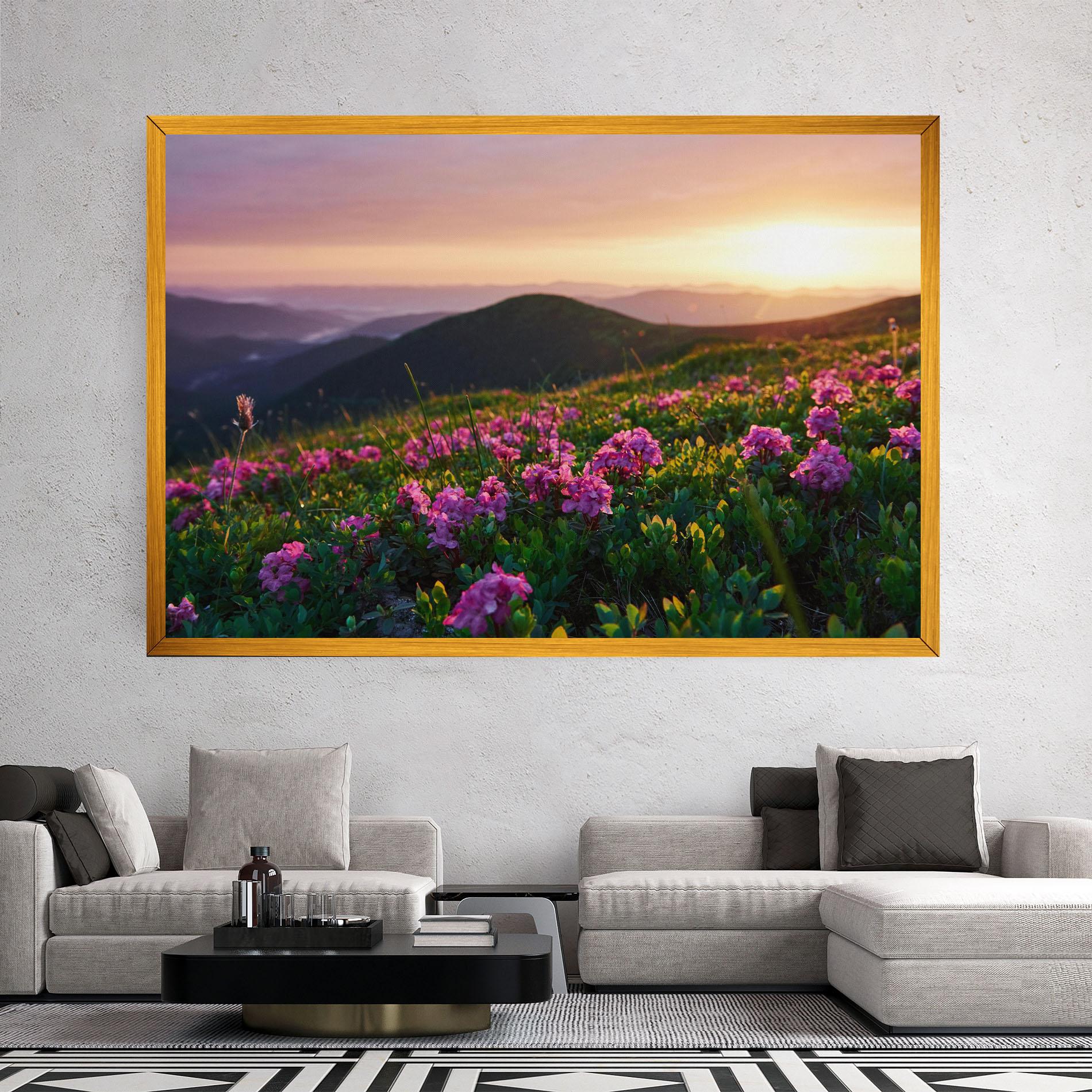Картина на платно Purple Summer Flowers mockup 2