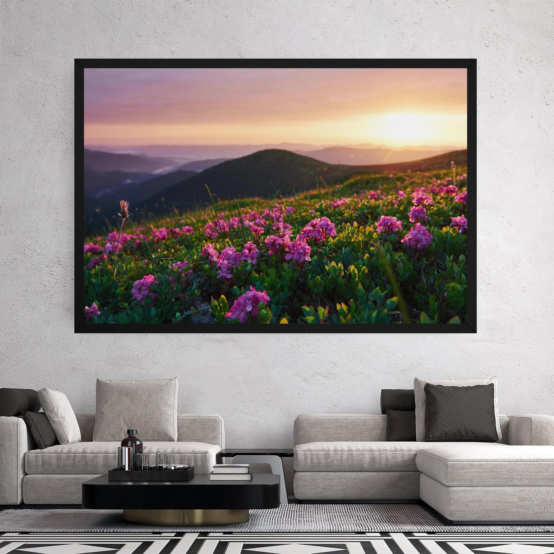 Картина на платно Purple Summer Flowers mockup 2