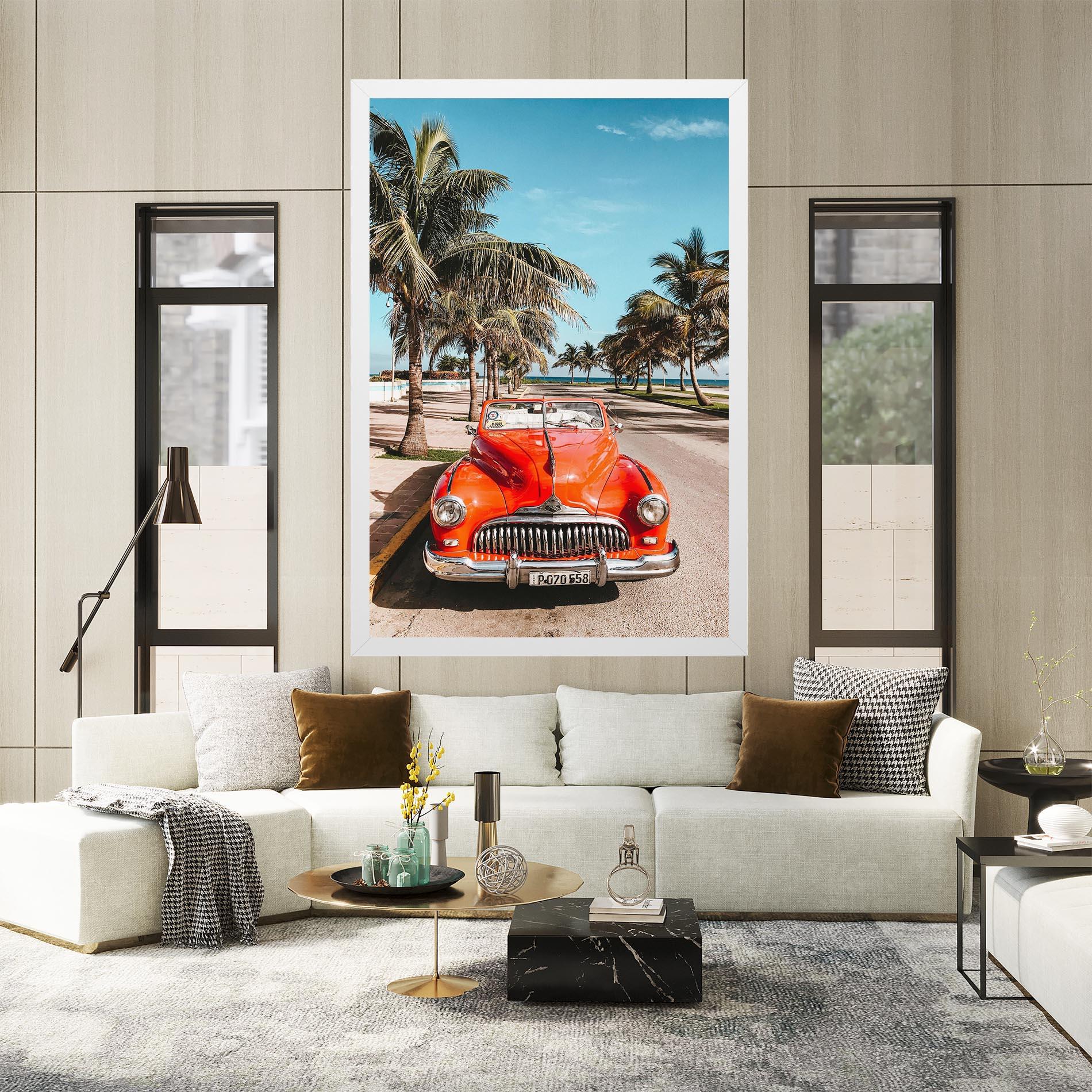 Картина на платно Red Summer Car mockup 2