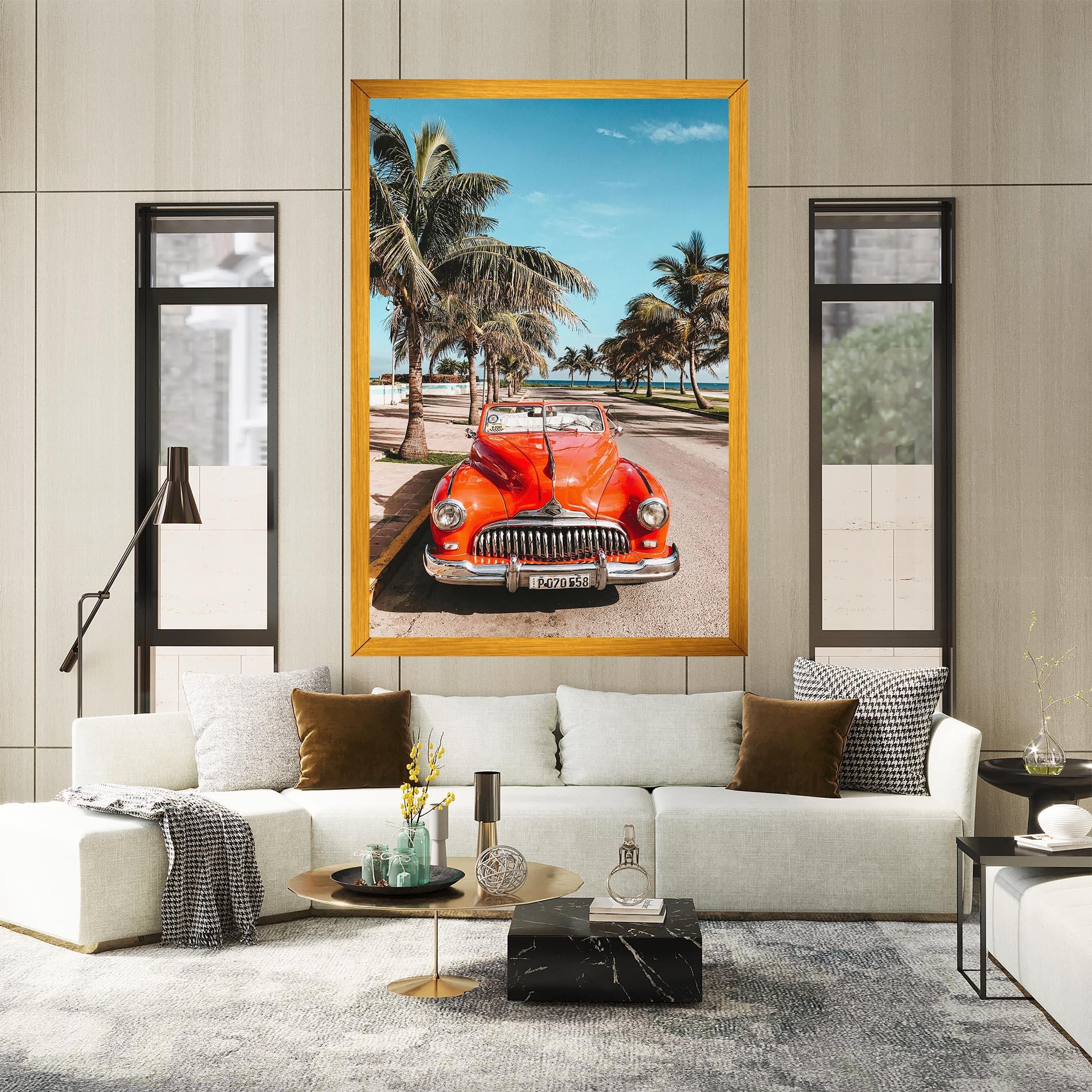 Картина на платно Red Summer Car mockup 2
