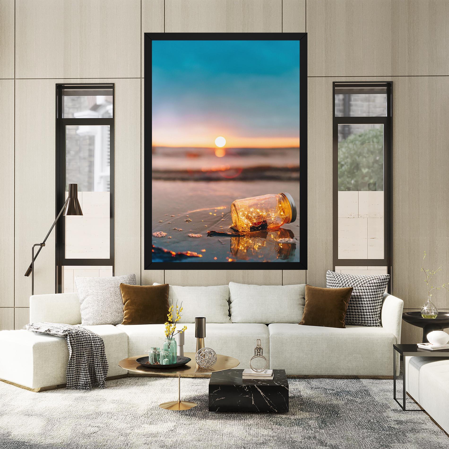 Картина на платно Jar With Lights mockup 2