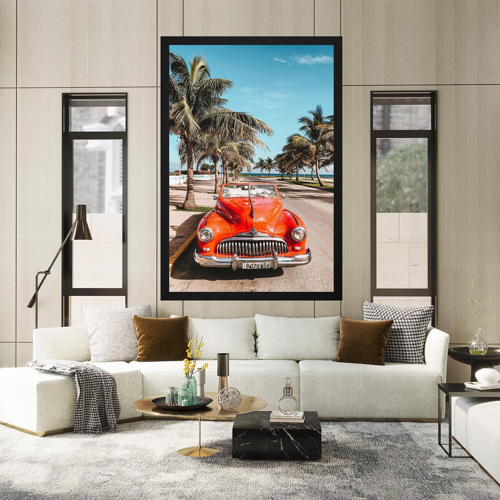 Картина на платно Red Summer Car mockup 2