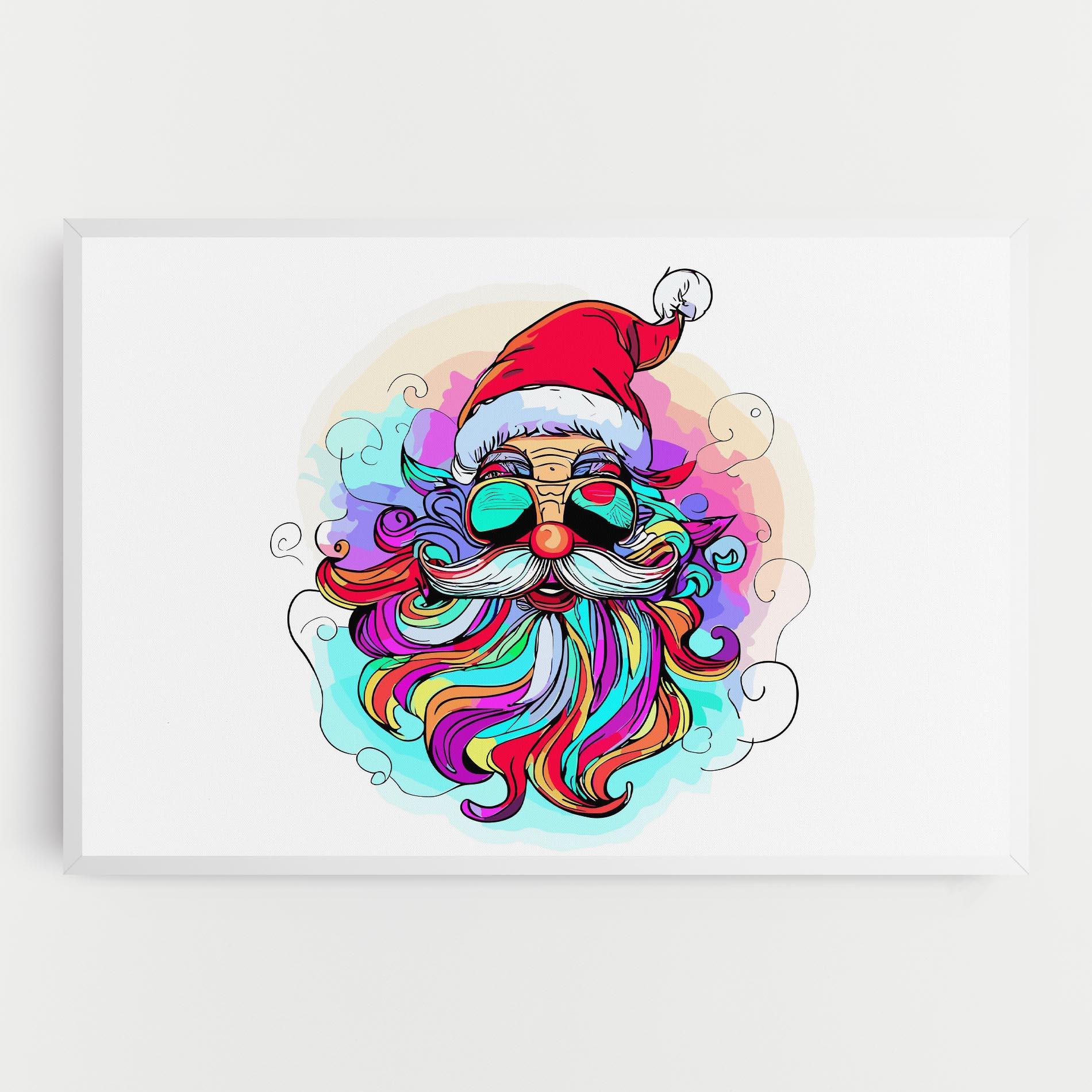 Картина на платно Colorful Santa mockup 0