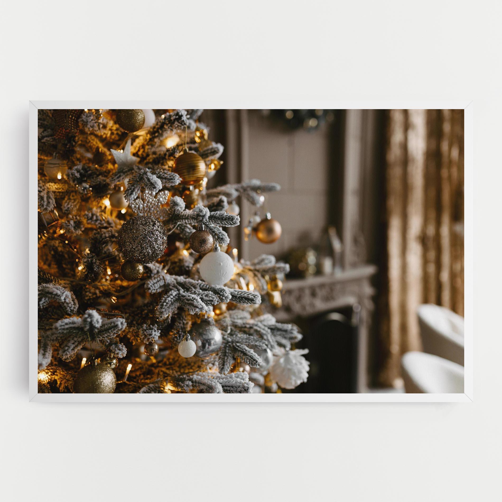 Картина на платно Gold Christmas Decorations mockup 0