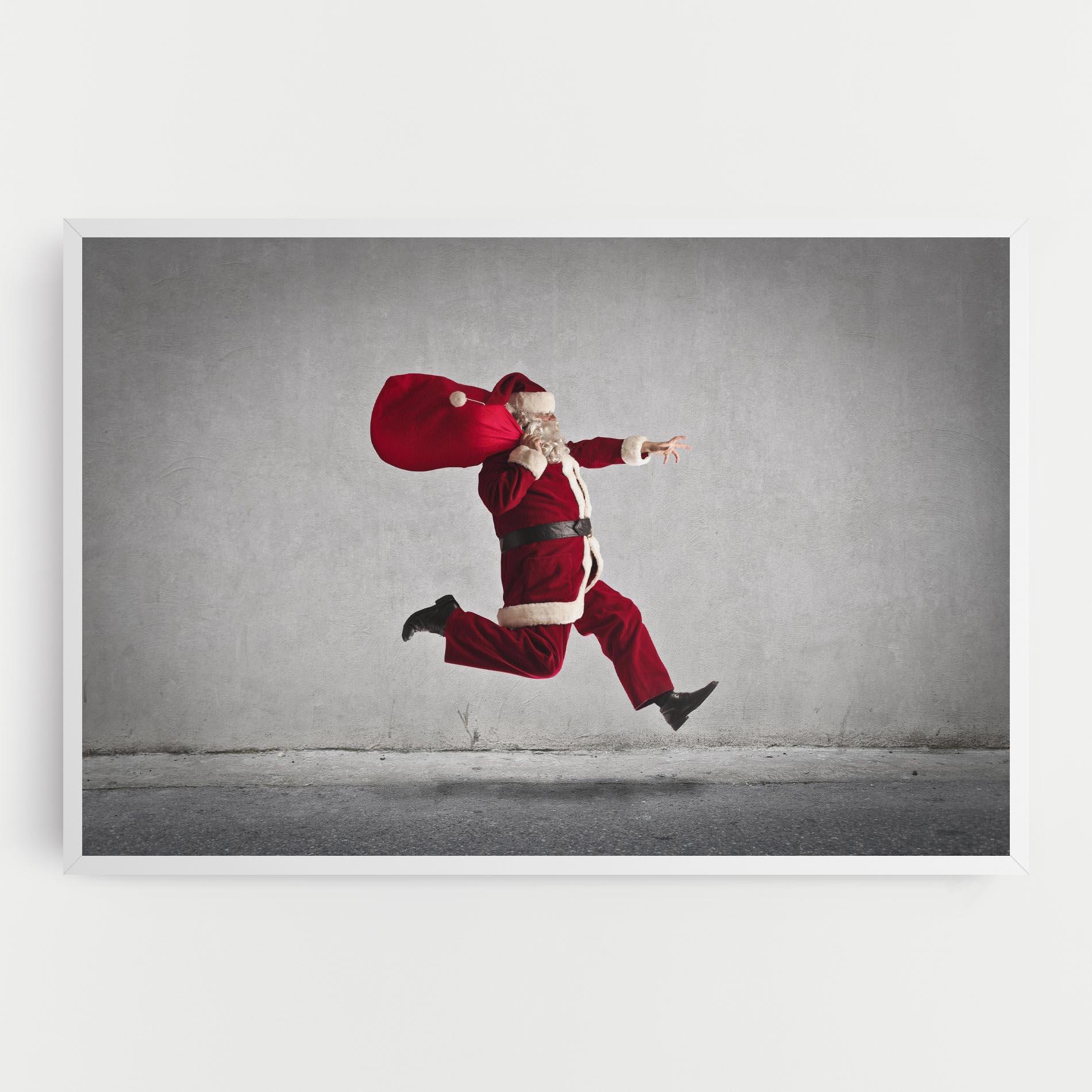 Картина на платно Santa Claus Jumping mockup 0