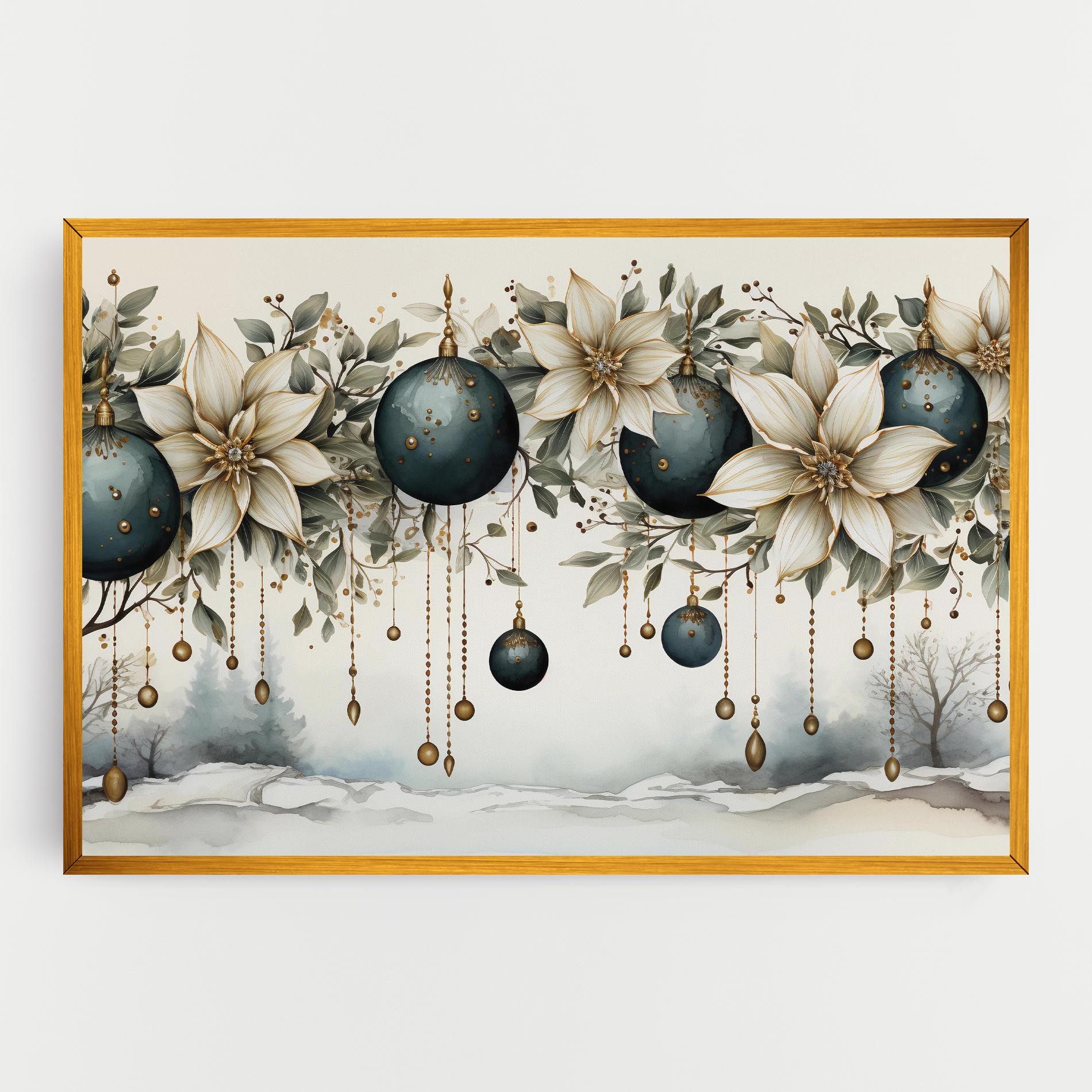 Christmas Flowers Art mockup 0