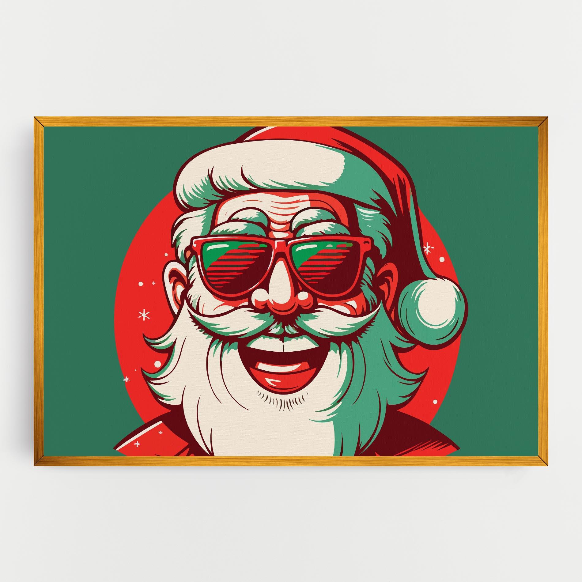 Картина на платно Crazy Smile Santa mockup 0