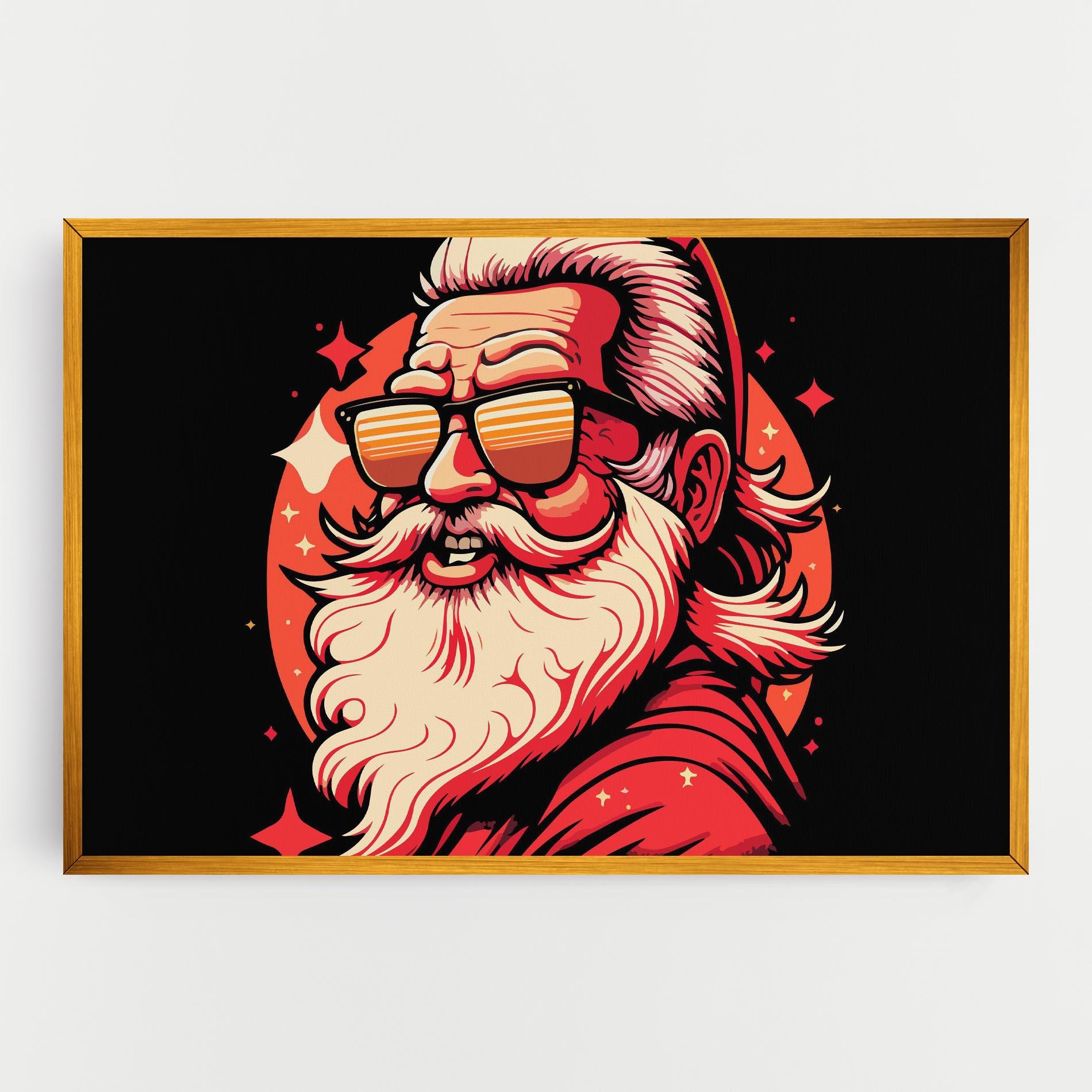 Картина на платно Glasses Santa mockup 0