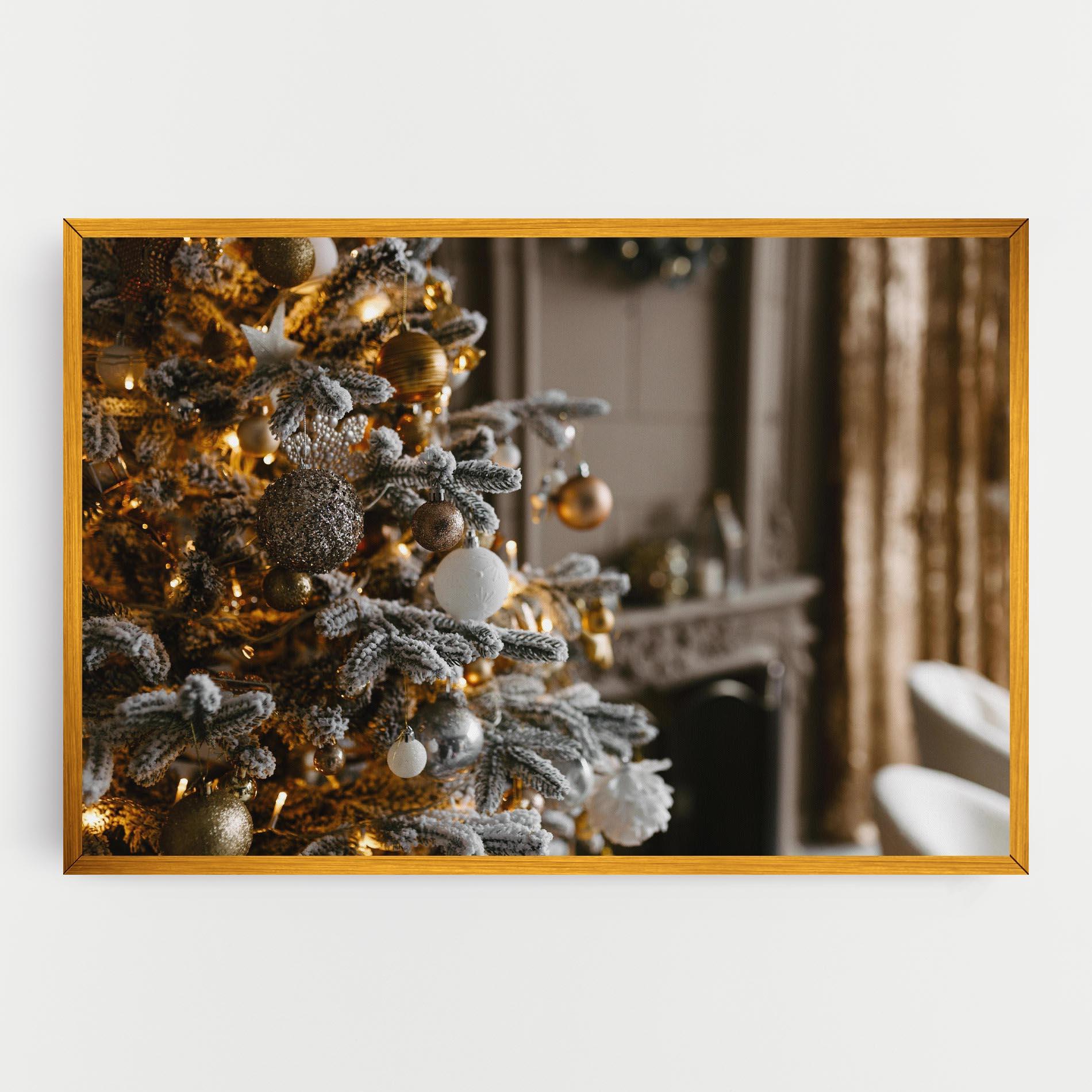 Картина на платно Gold Christmas Decorations mockup 0