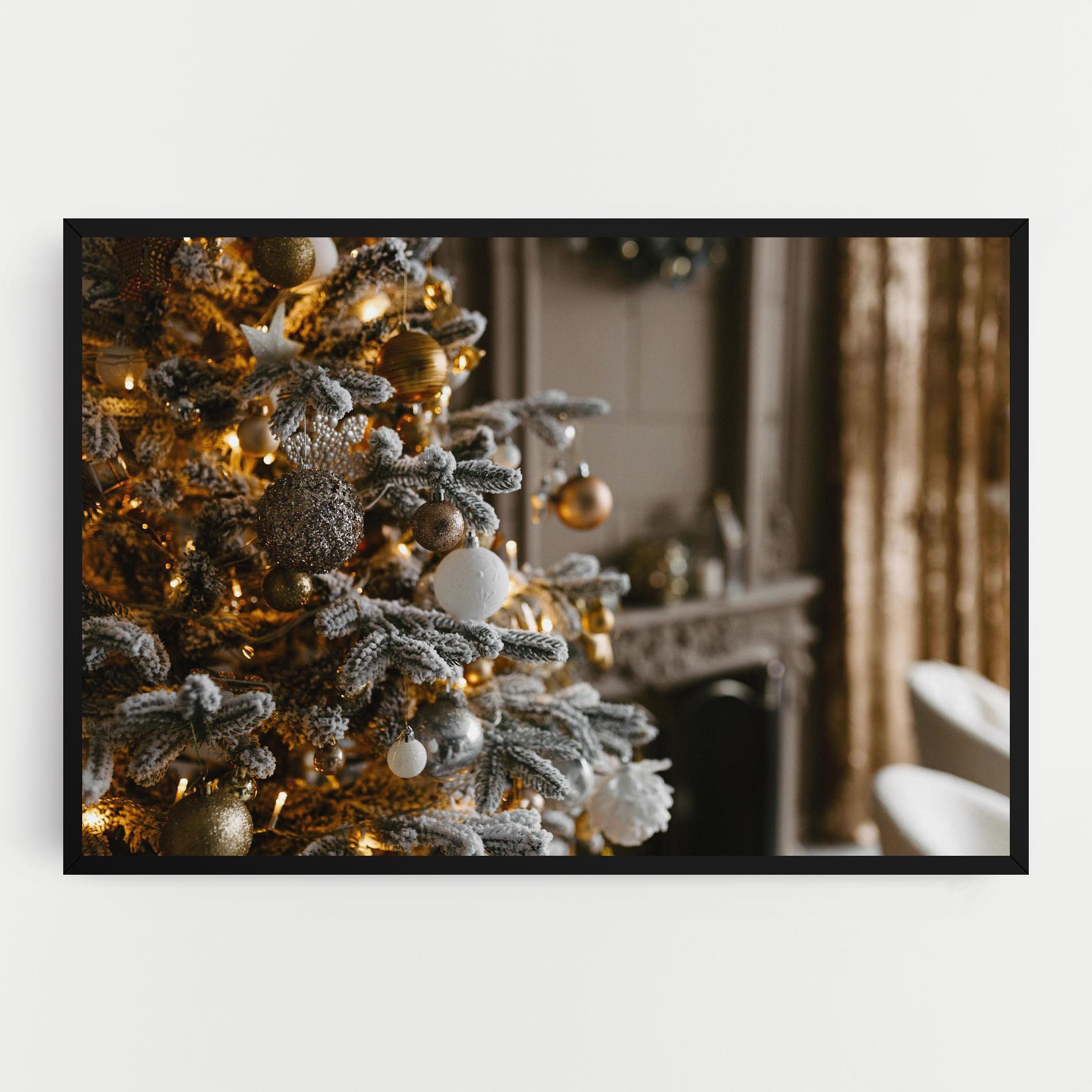Картина на платно Gold Christmas Decorations mockup 0