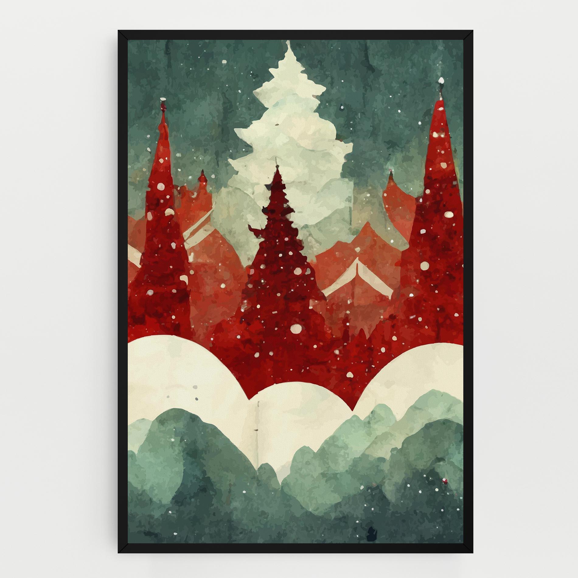 Картина на платно Christmas Landscape mockup 0