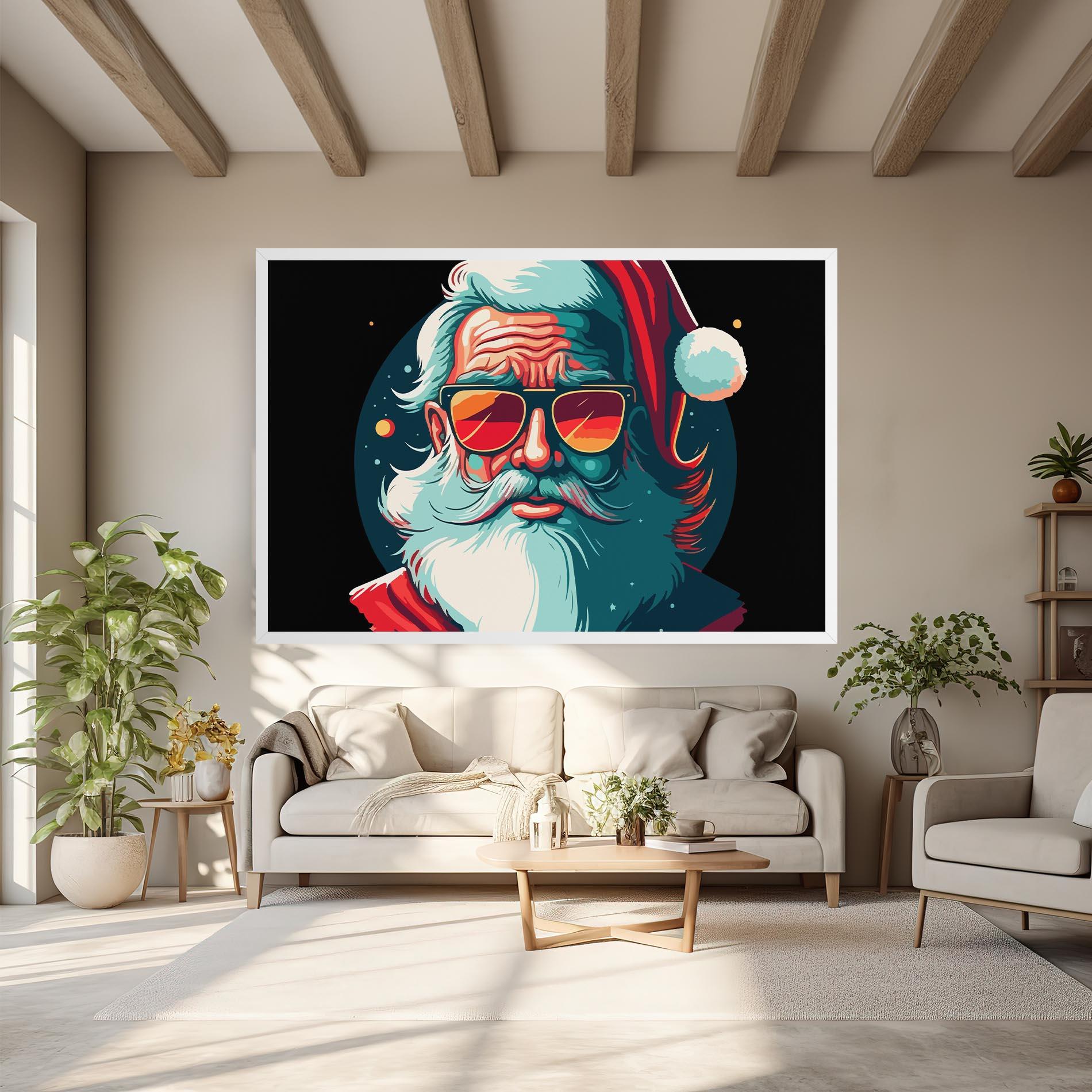 Картина на платно Color Glasses Santa mockup 6
