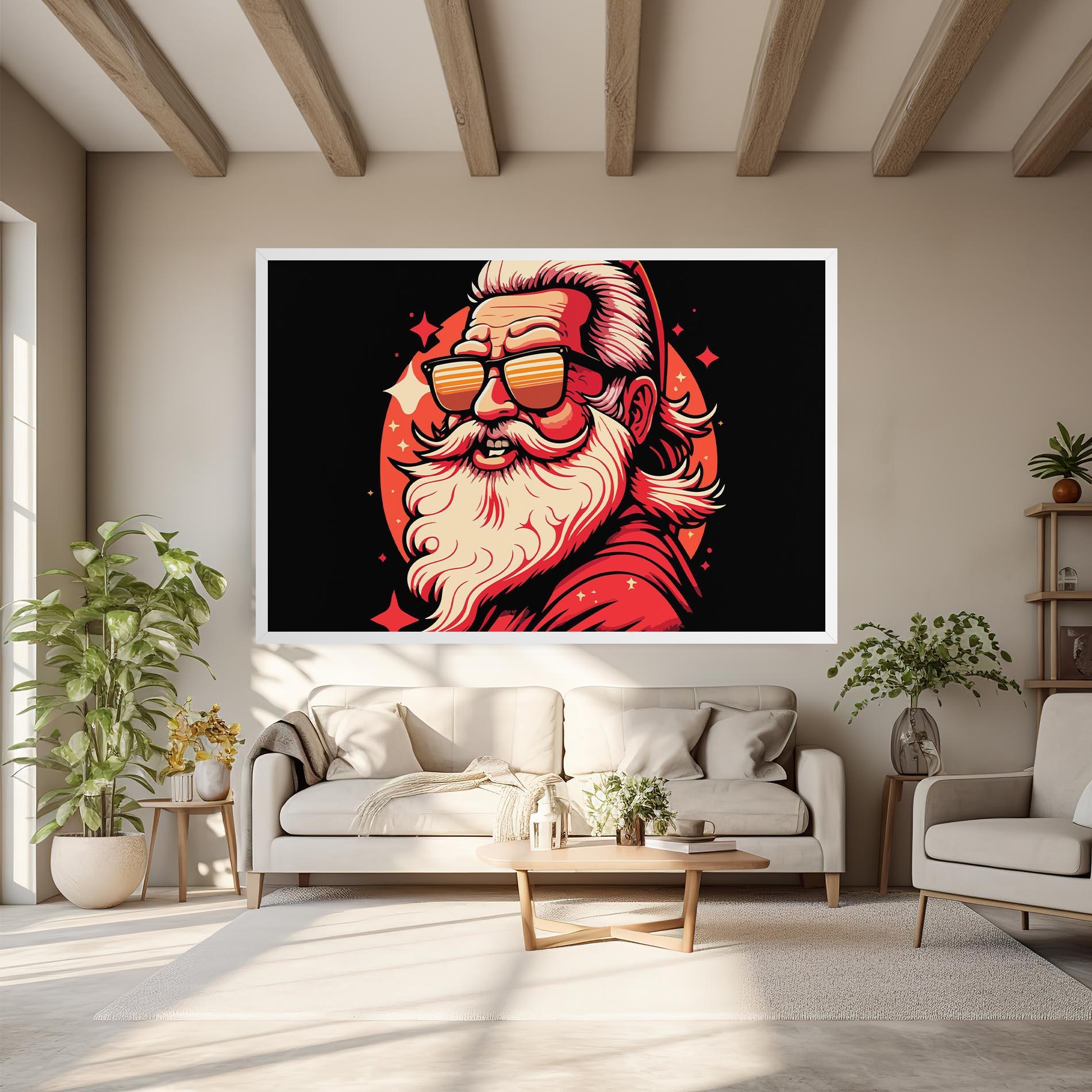 Картина на платно Glasses Santa mockup 6