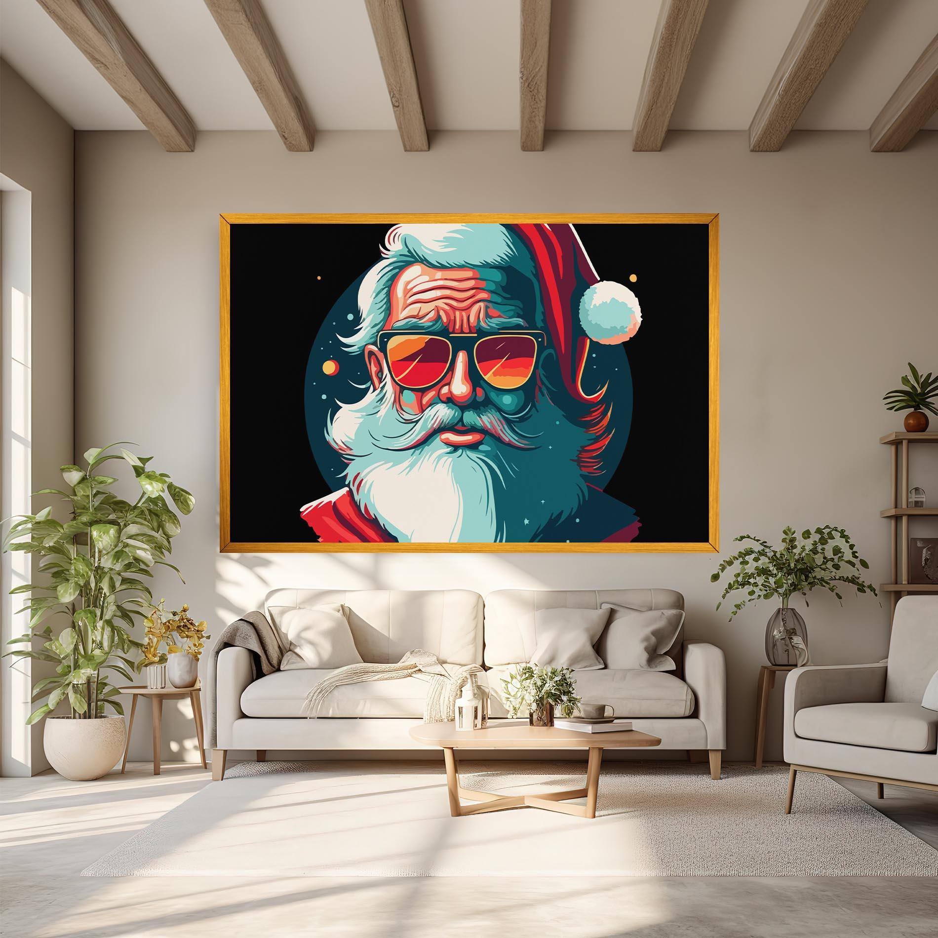 Картина на платно Color Glasses Santa mockup 6