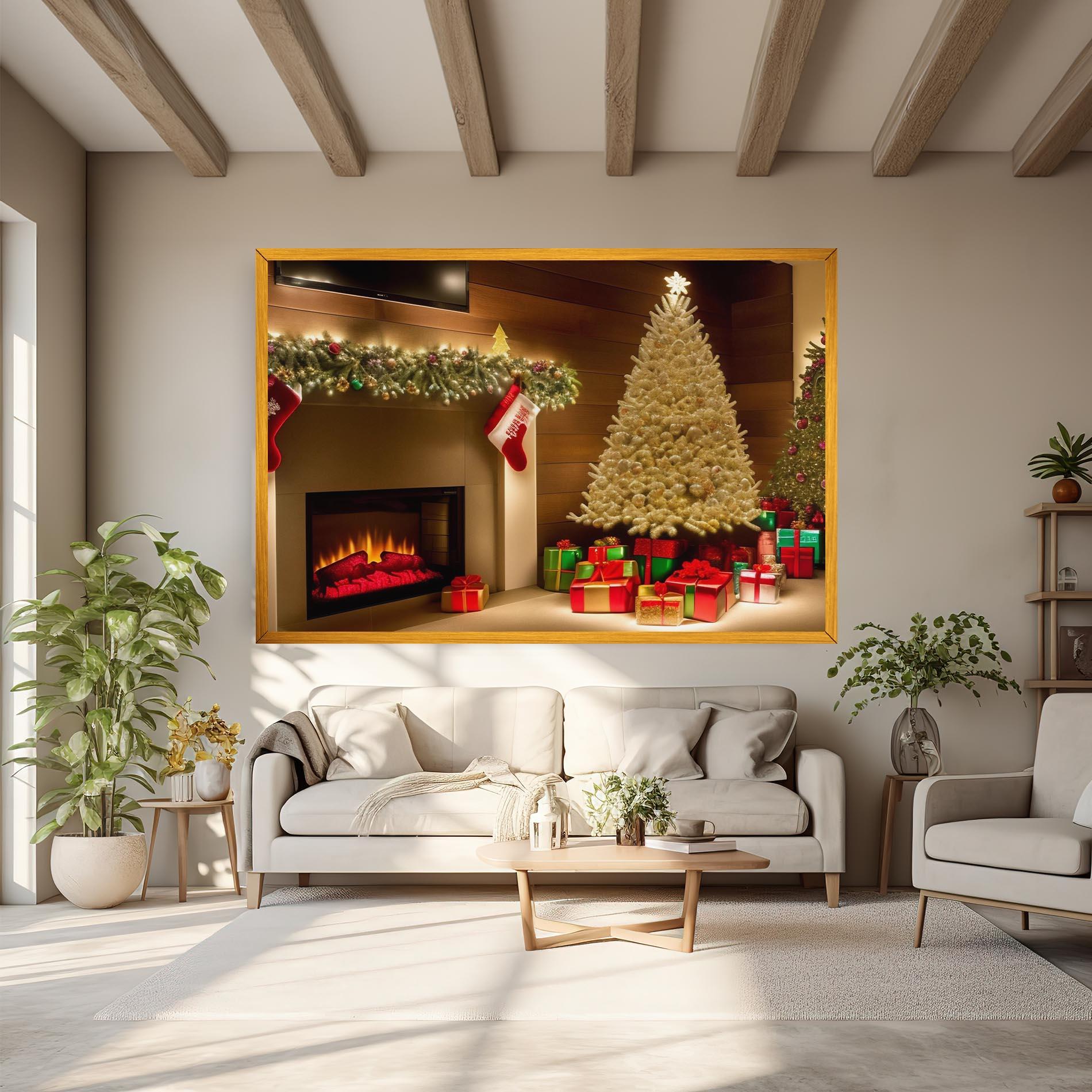 Картина на платно Decorated Christmas Tree mockup 6