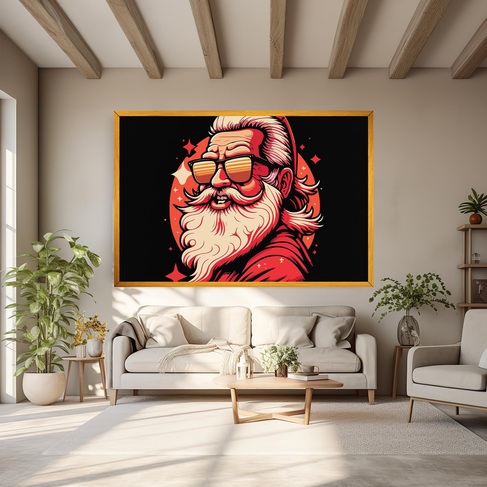 Картина на платно Glasses Santa mockup 6