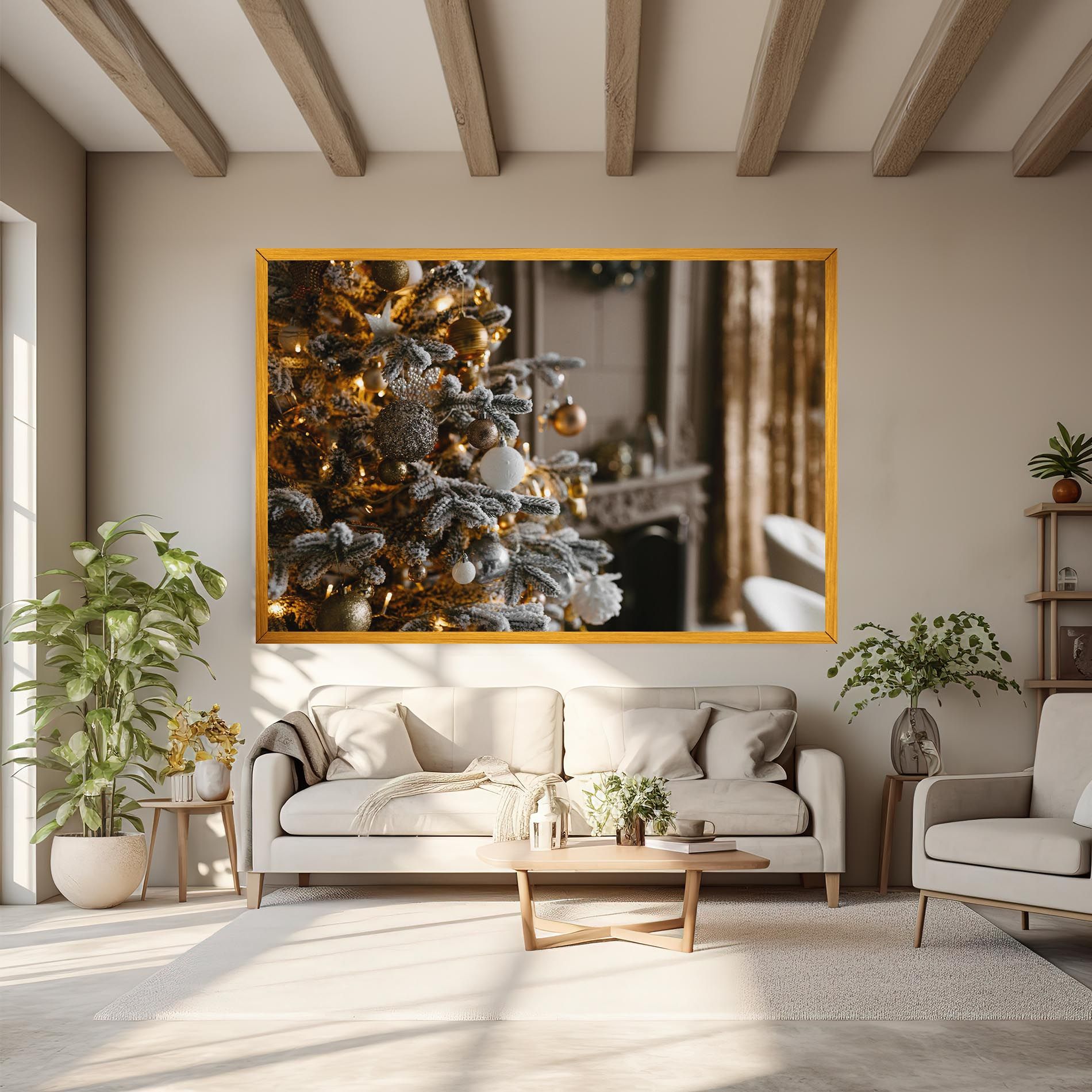 Gold Christmas Decorations mockup 6