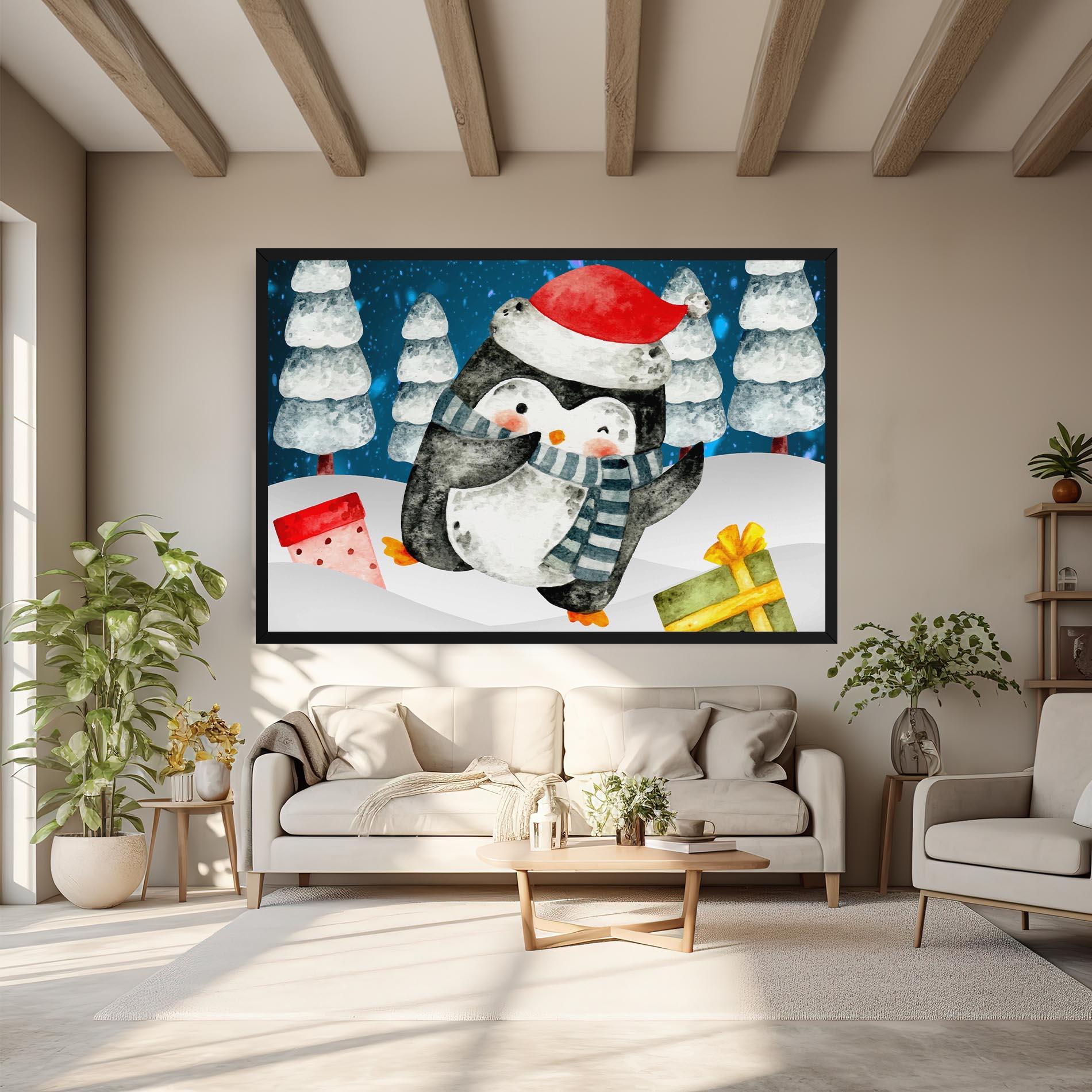 Картина на платно Blue Pinguin mockup 6