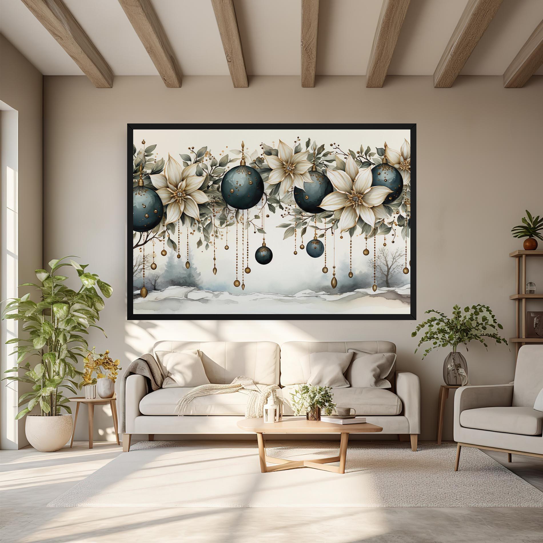 Картина на платно Christmas Flowers Art mockup 6