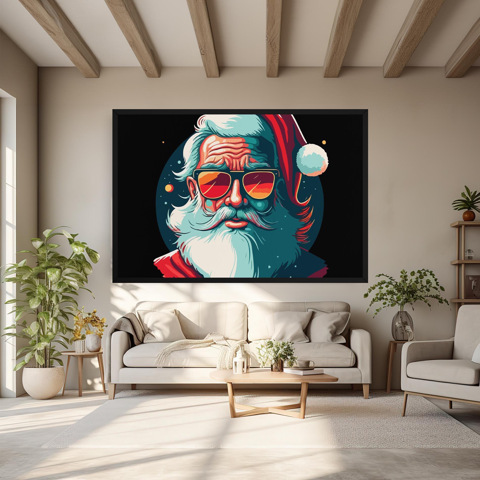 Картина на платно Color Glasses Santa mockup 6